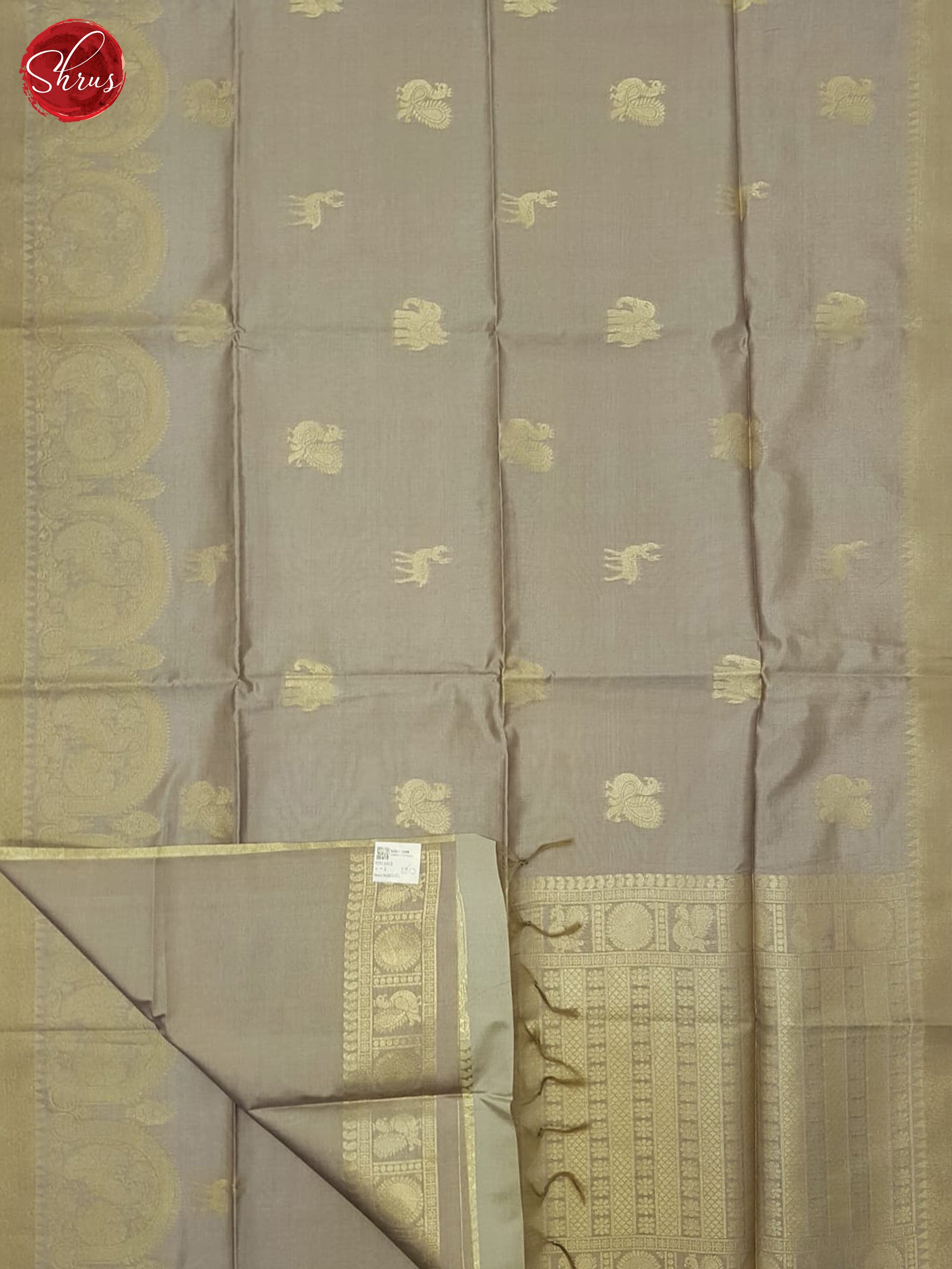 Grey(Single Tone) - Semi Silkcotton Saree - Shop on ShrusEternity.com
