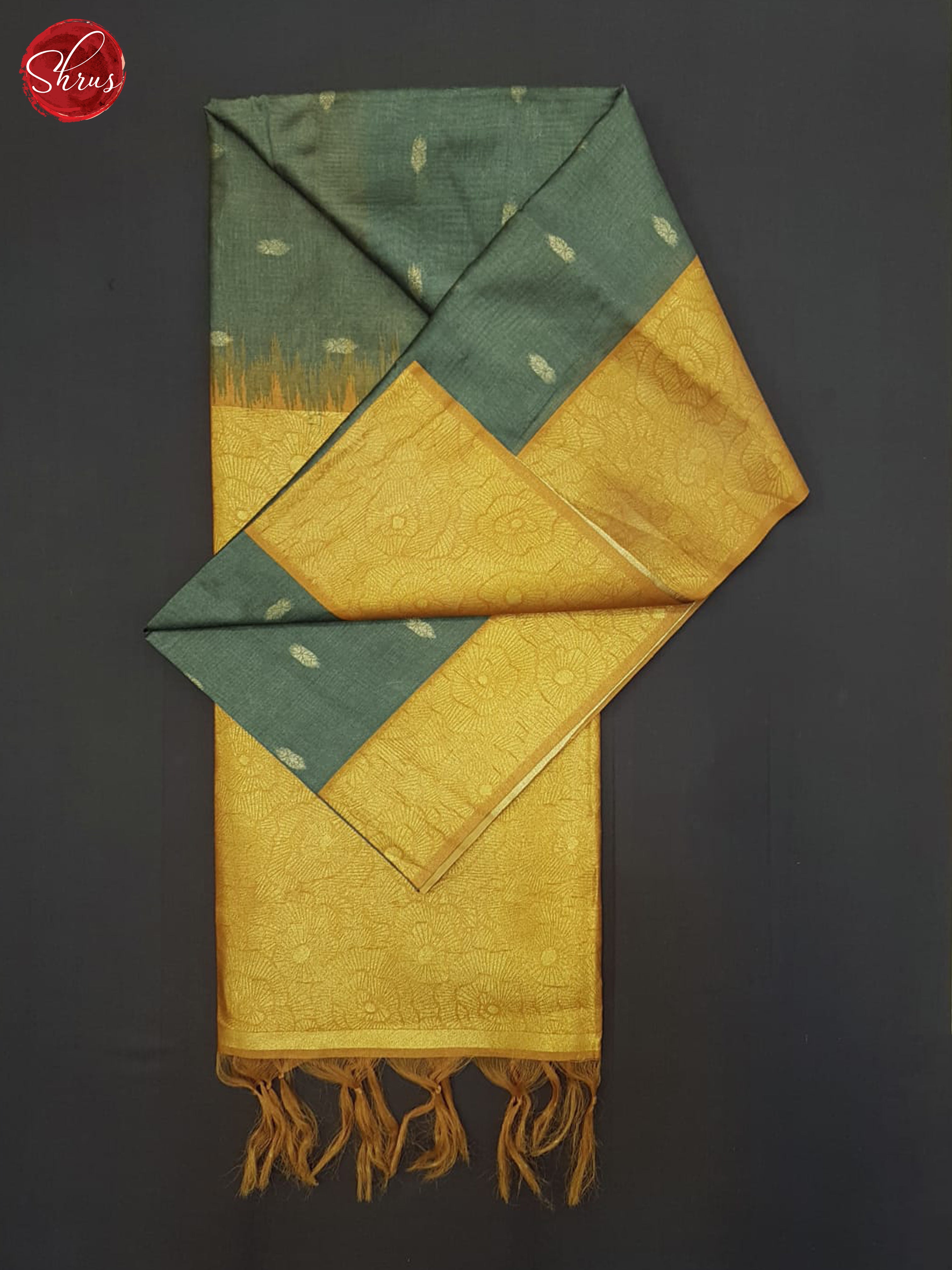 Grey & Mustard - Semi Silkcotton Saree - Shop on ShrusEternity.com