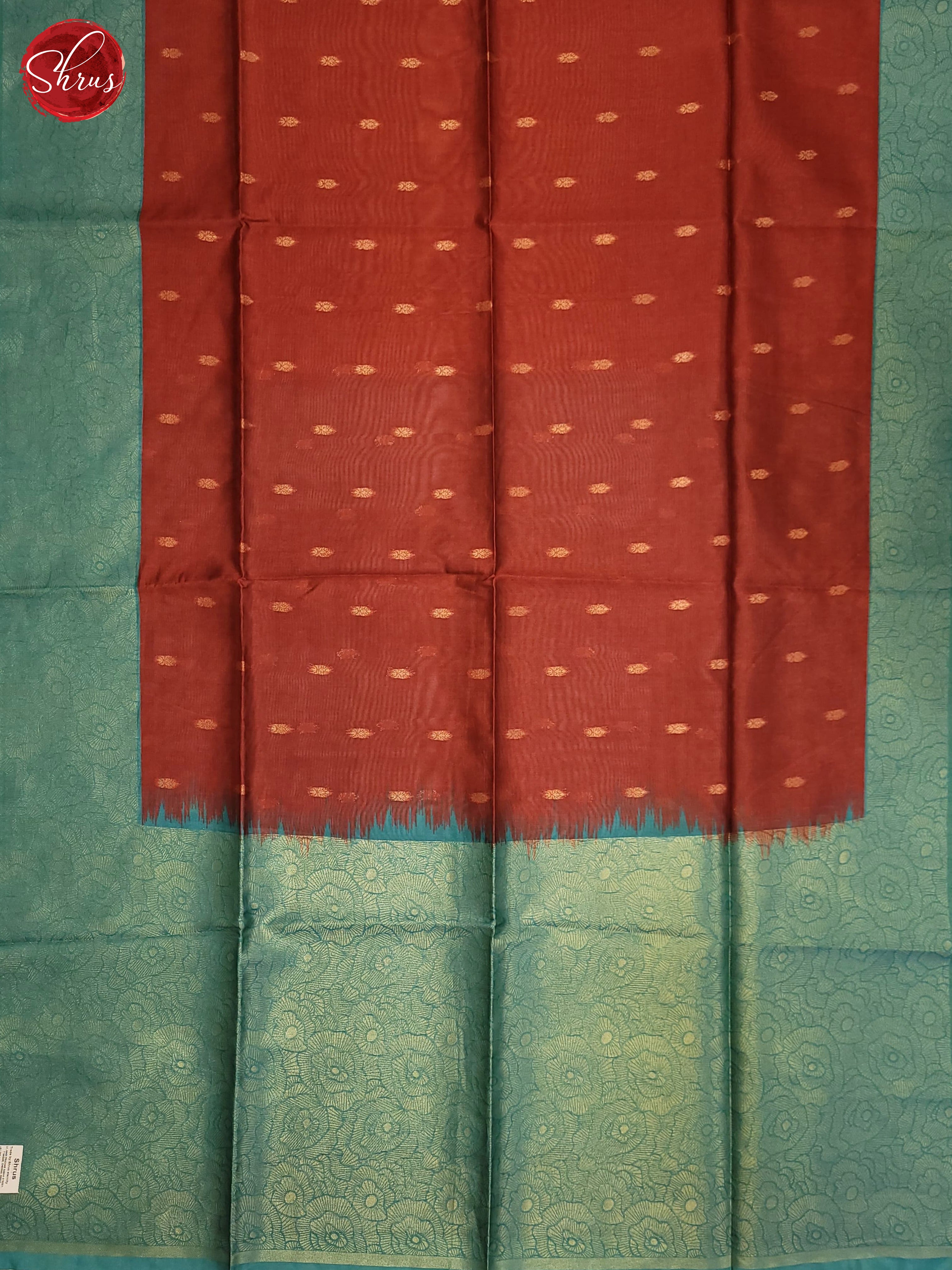 Red & Blue - Semi Silkcotton Saree - Shop on ShrusEternity.com