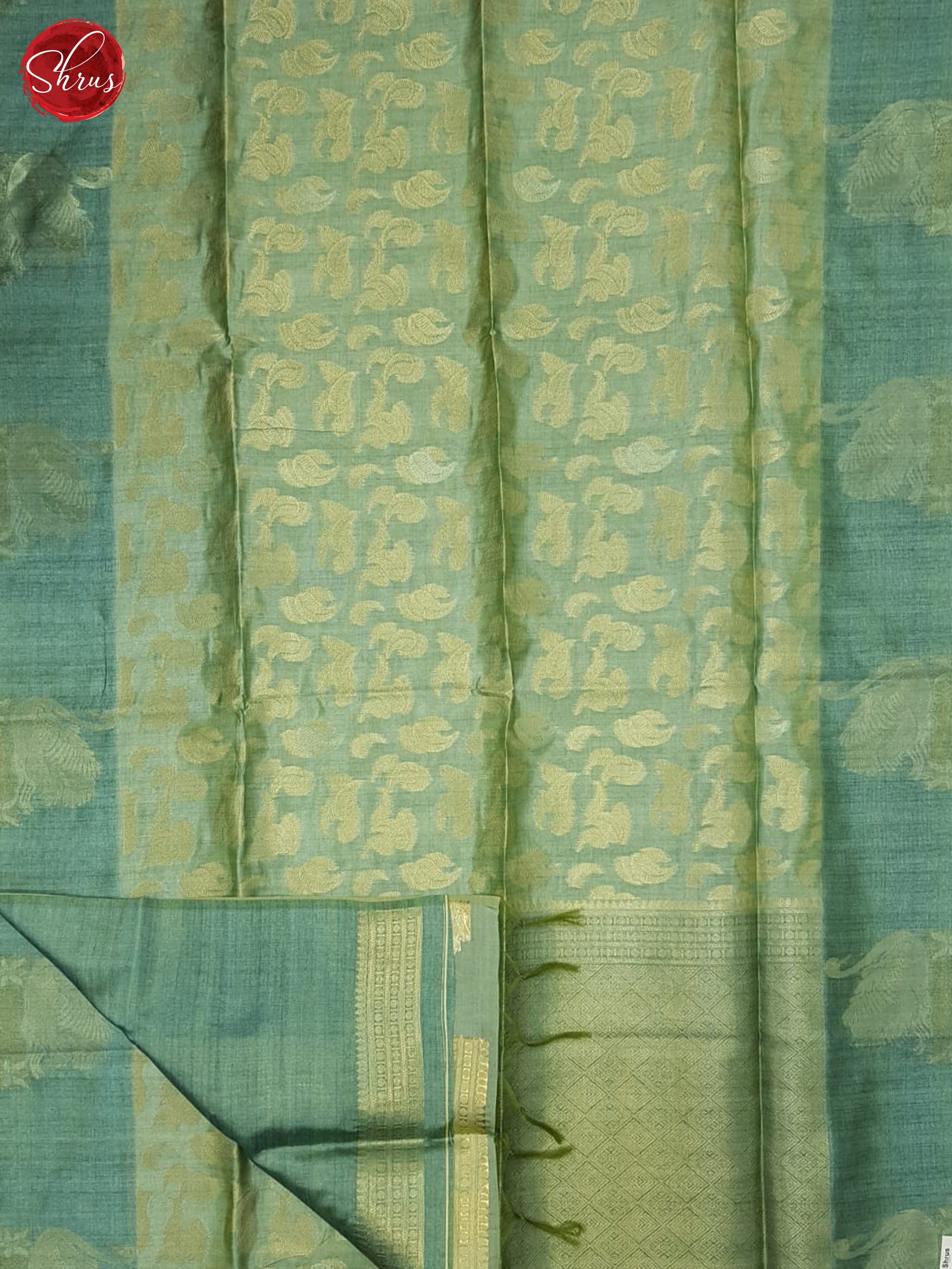 Green & Blue - Semi Silkcotton Saree - Shop on ShrusEternity.com