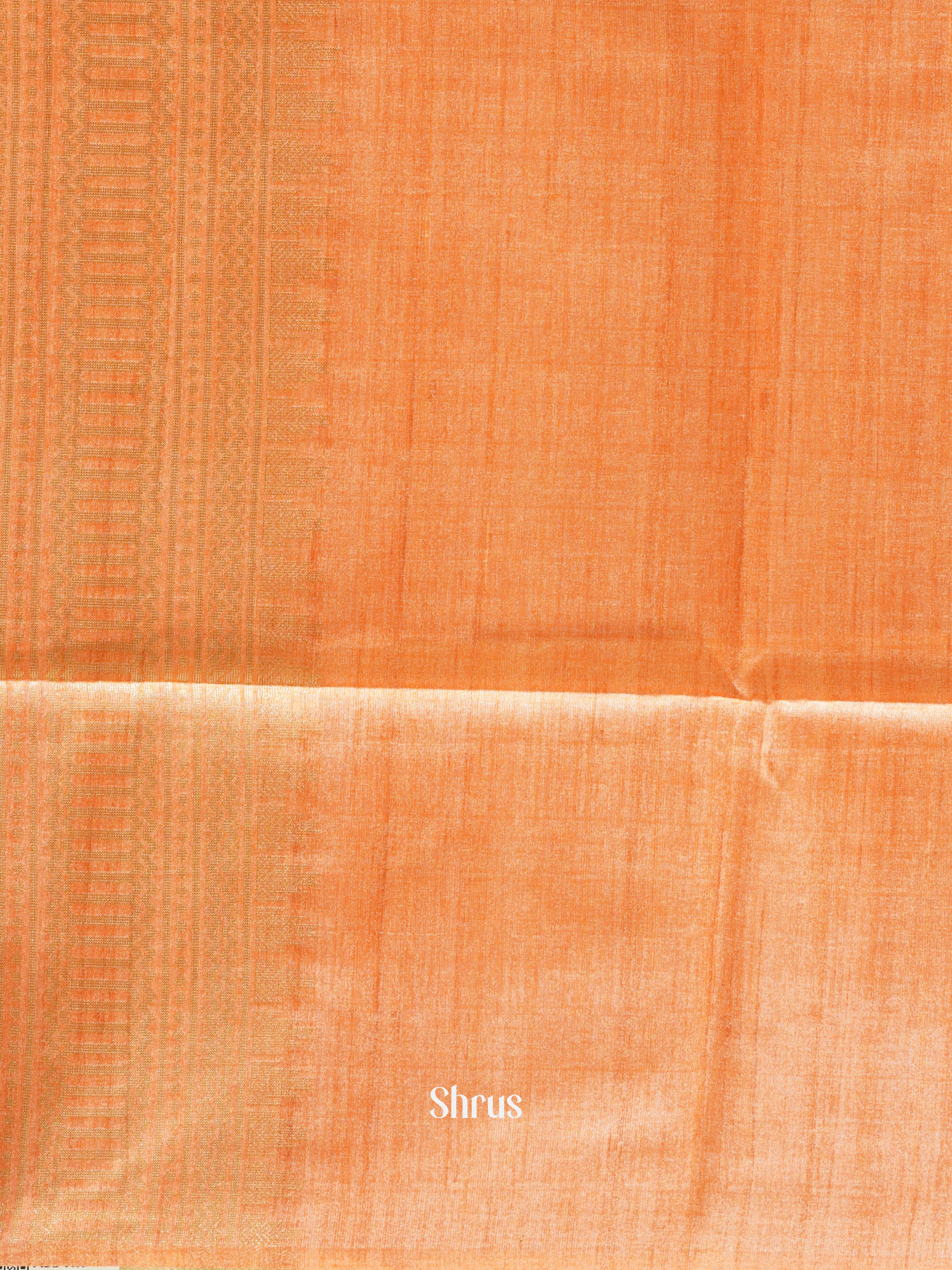Yellow & Orange - Semi Tussar Saree - Shop on ShrusEternity.com