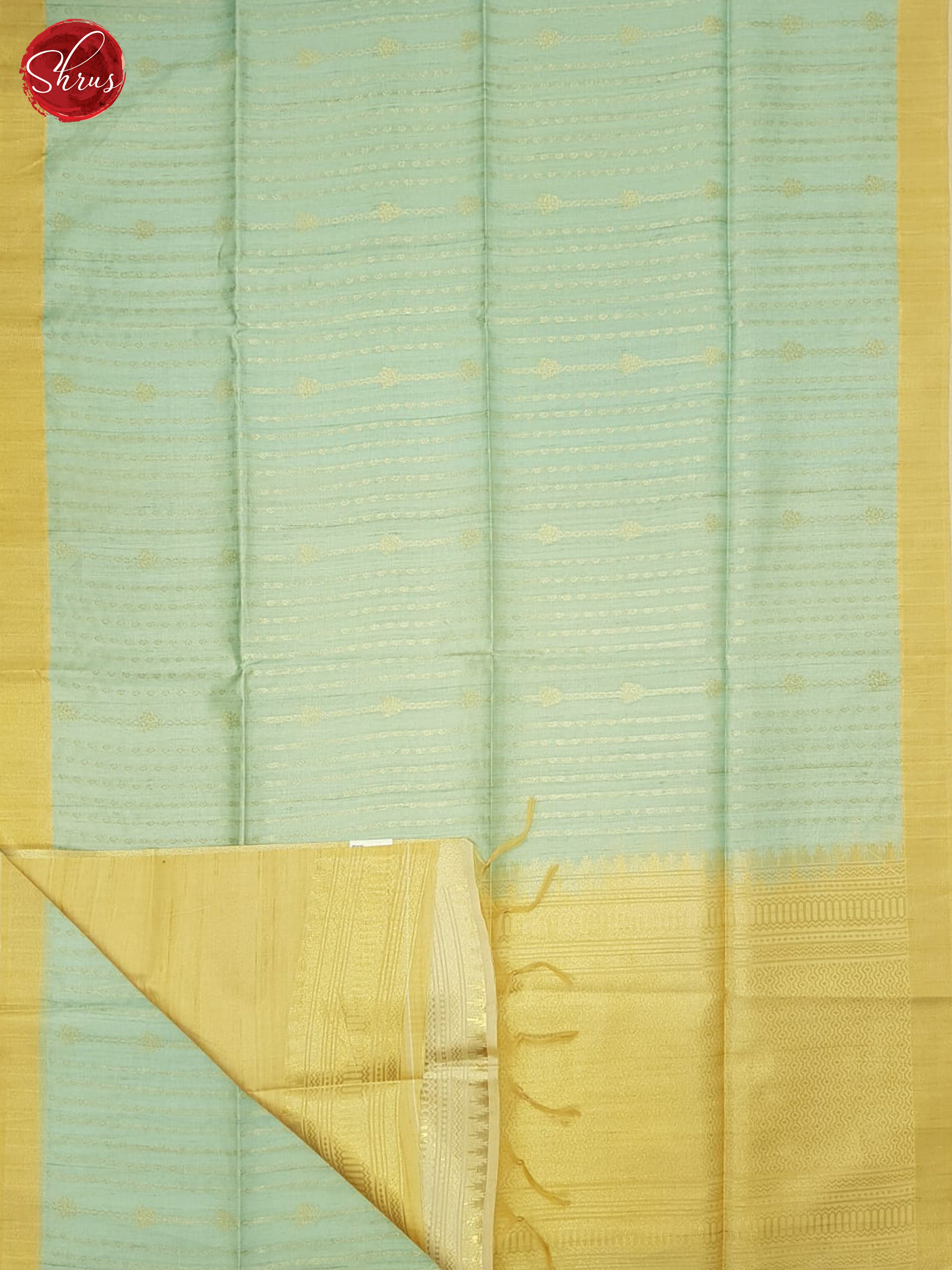 Light Blue & Beige - Semi Silkcotton Saree - Shop on ShrusEternity.com
