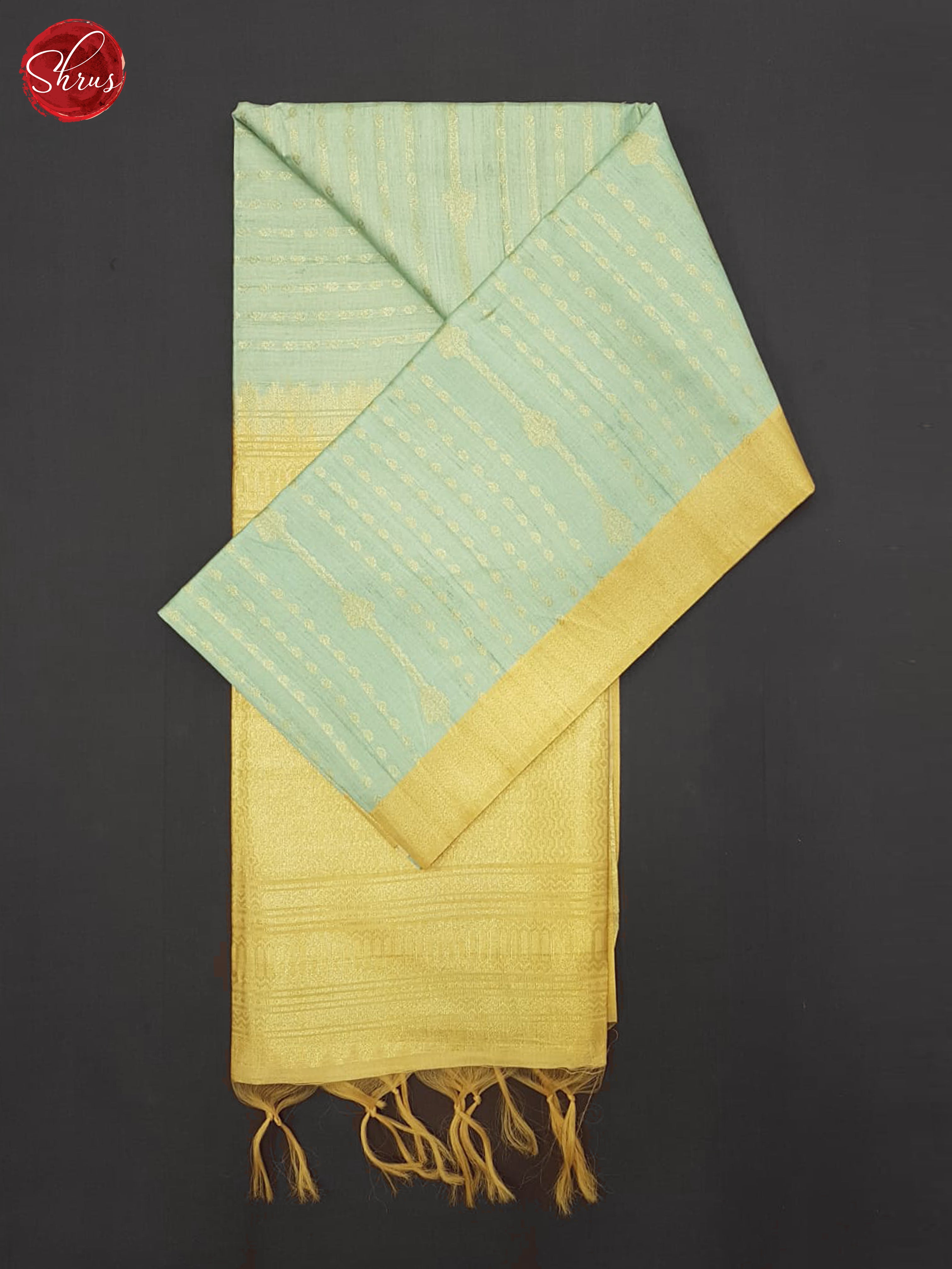 Light Blue & Beige - Semi Silkcotton Saree - Shop on ShrusEternity.com