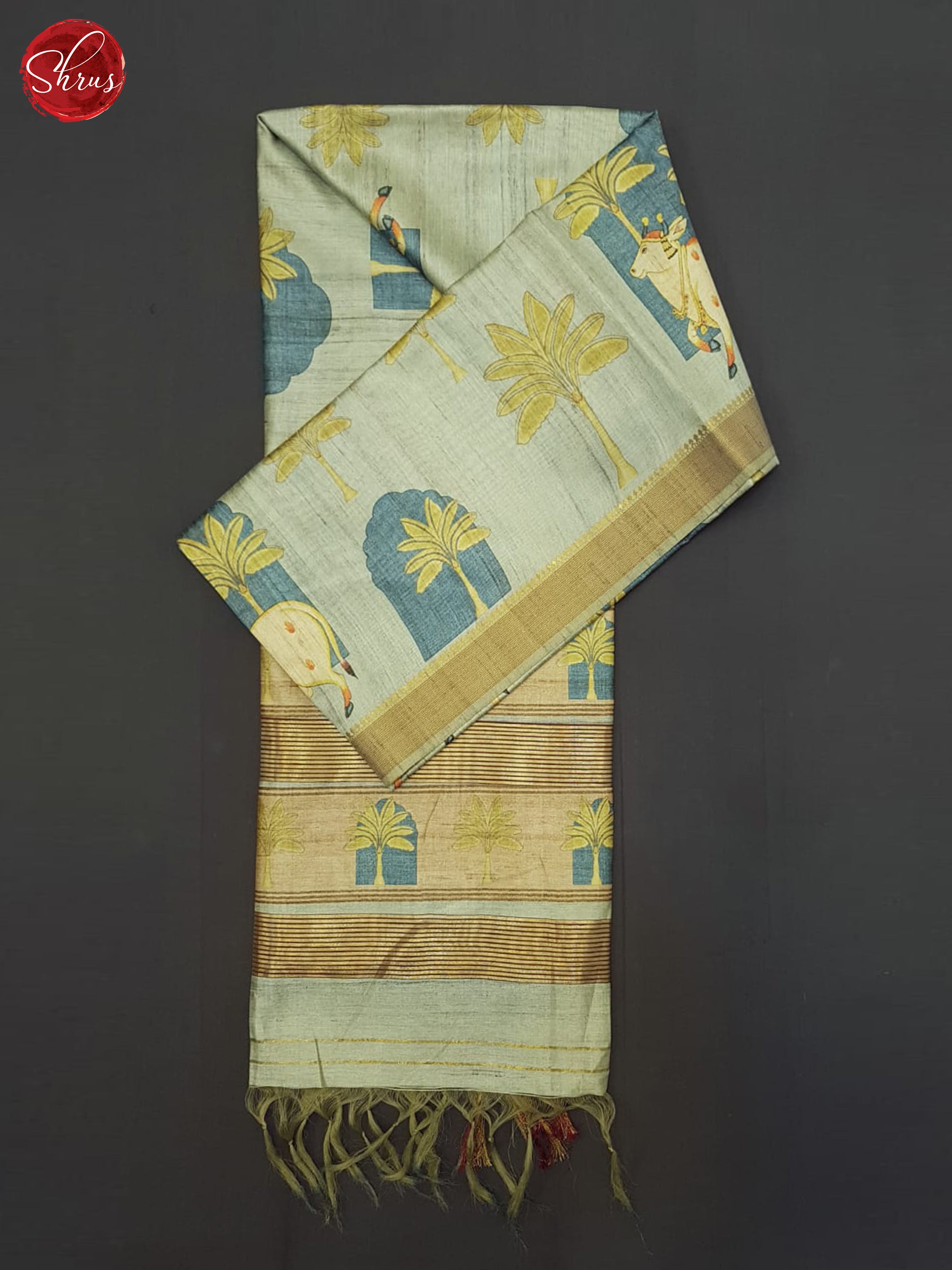 Blue(Single Tone) - Semi Silkcotton Saree - Shop on ShrusEternity.com