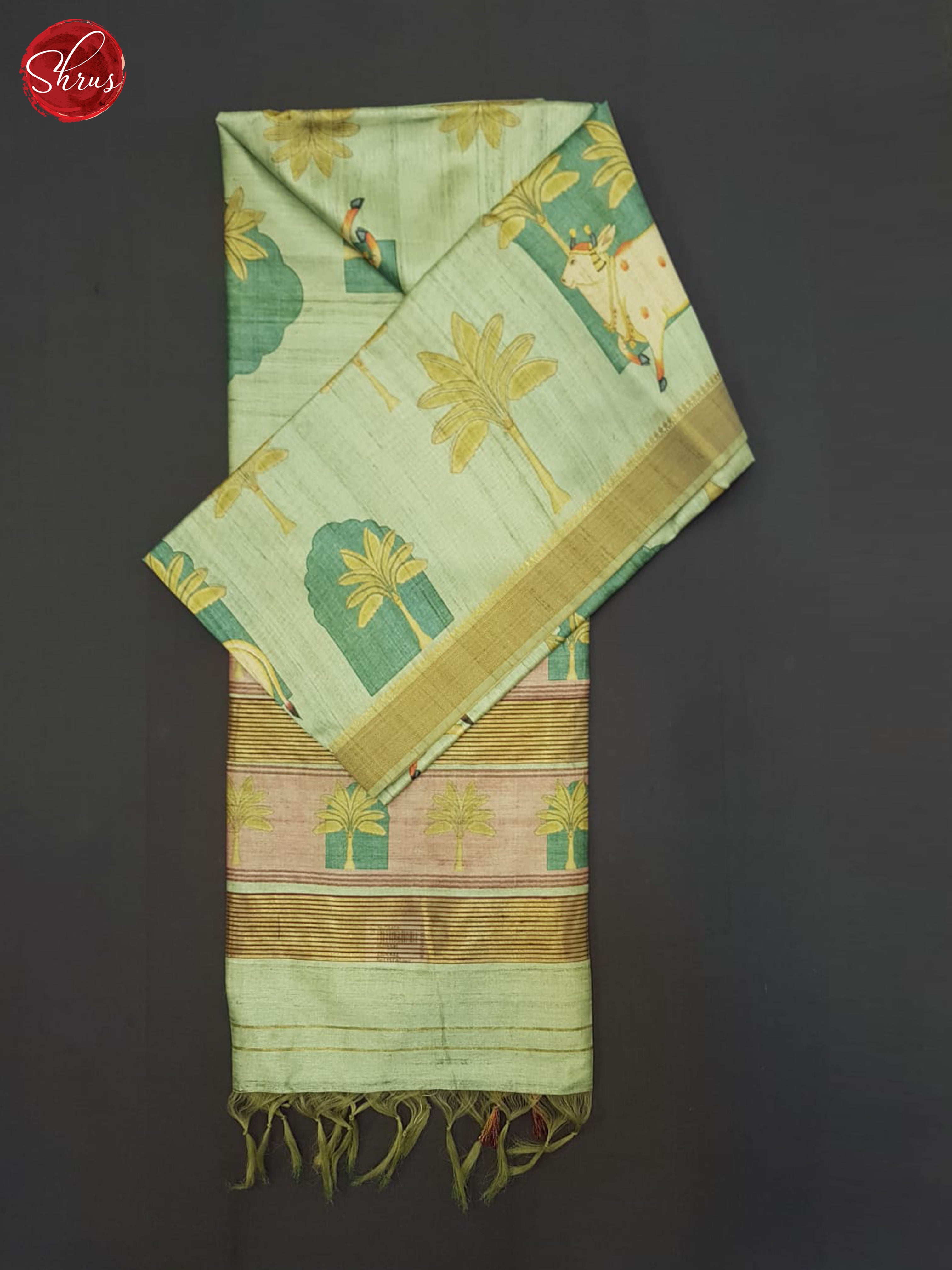 Green & Brown - Semi Silkcotton Saree - Shop on ShrusEternity.com