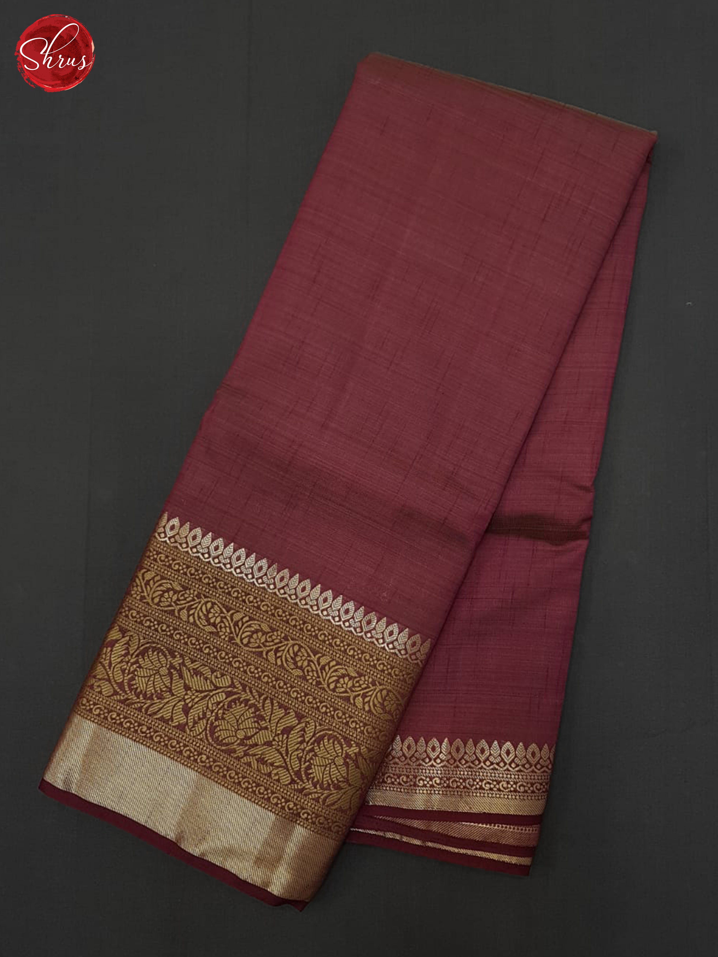 Maroon(Single Tone) - Semi Dupion Saree - Shop on ShrusEternity.com