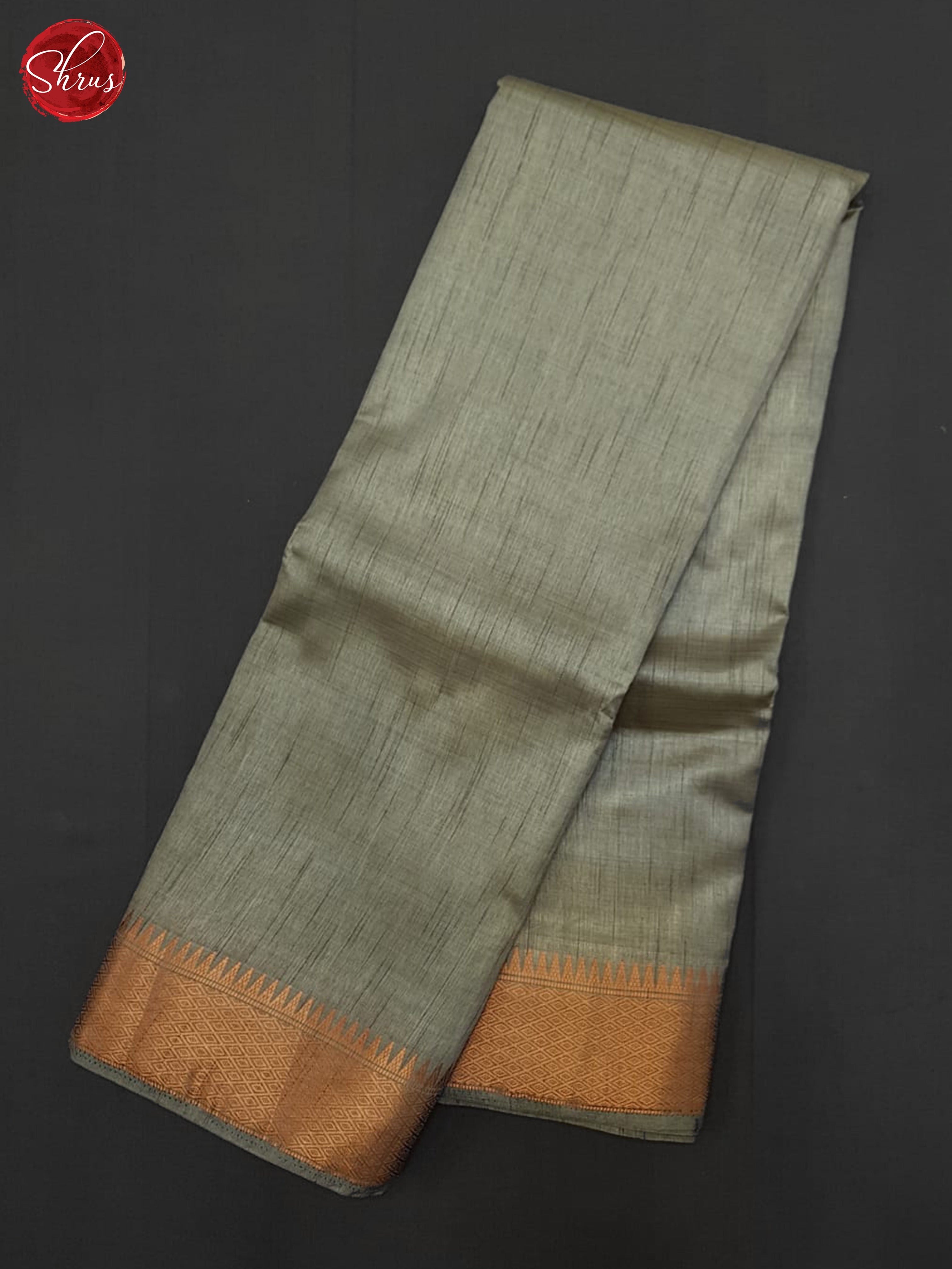 Grey(Single Tone) - Semi Dupion Saree - Shop on ShrusEternity.com