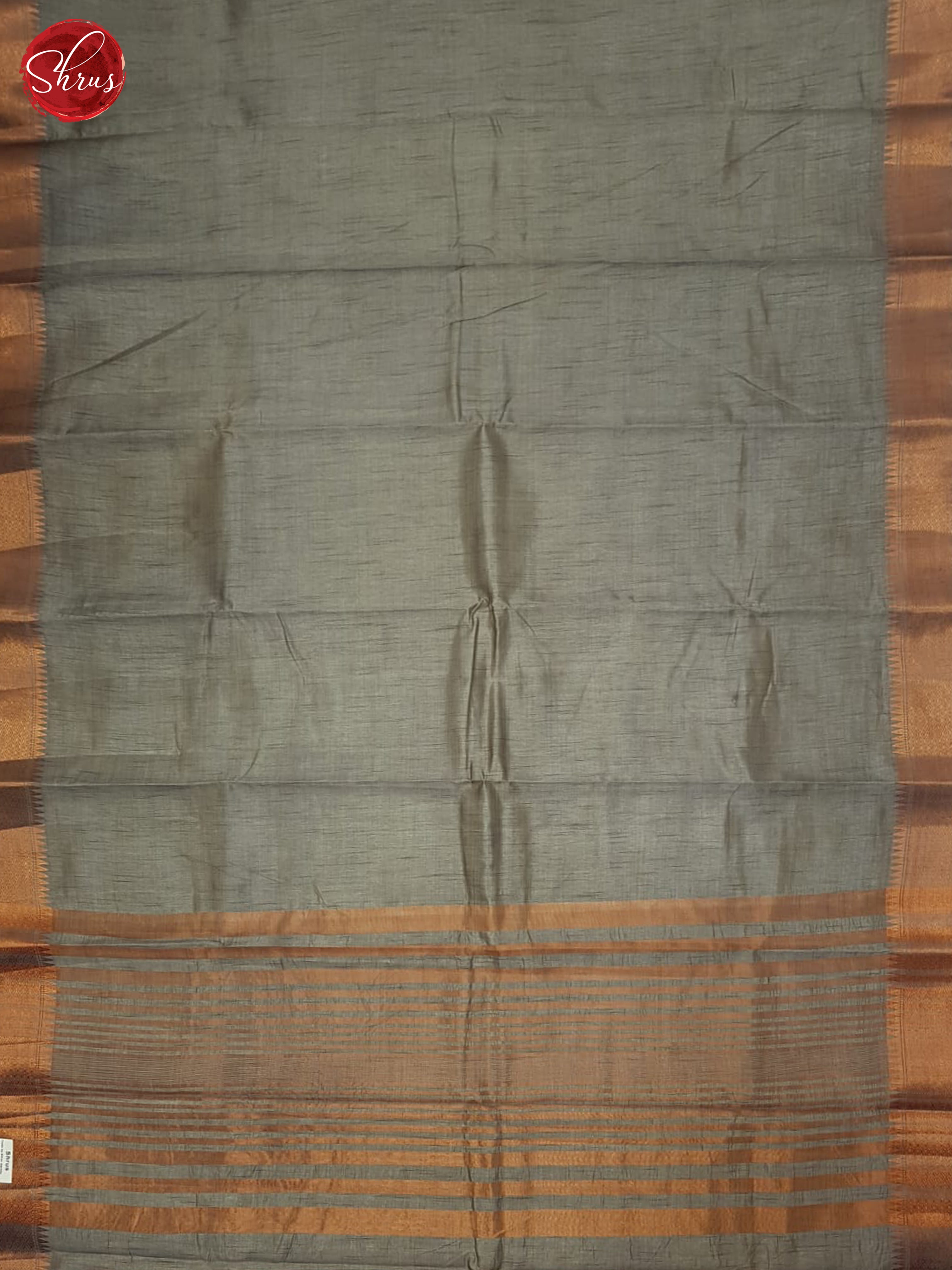 Grey(Single Tone) - Semi Dupion Saree - Shop on ShrusEternity.com