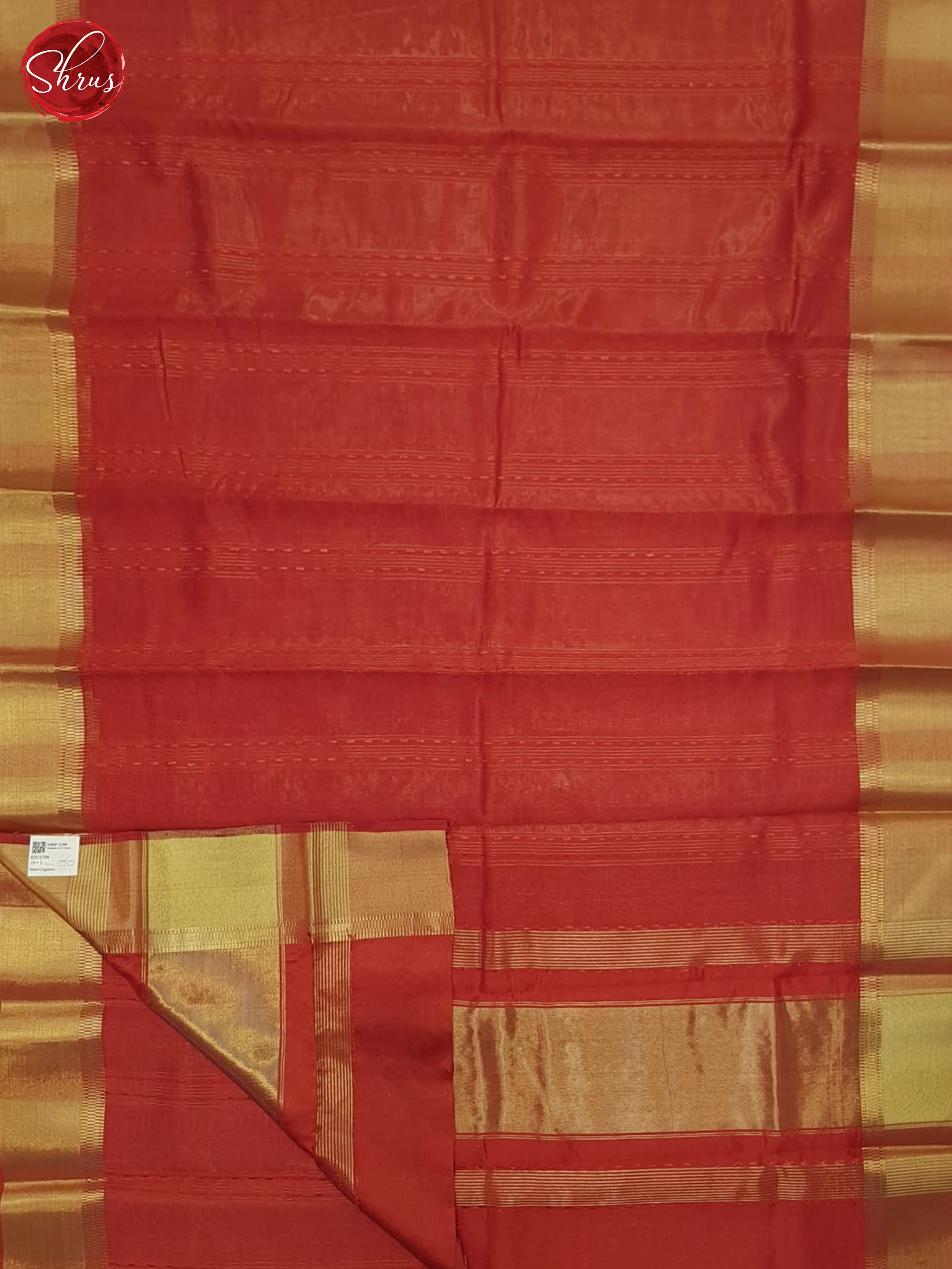 Red(Single Tone) - Semi Organza Saree - Shop on ShrusEternity.com
