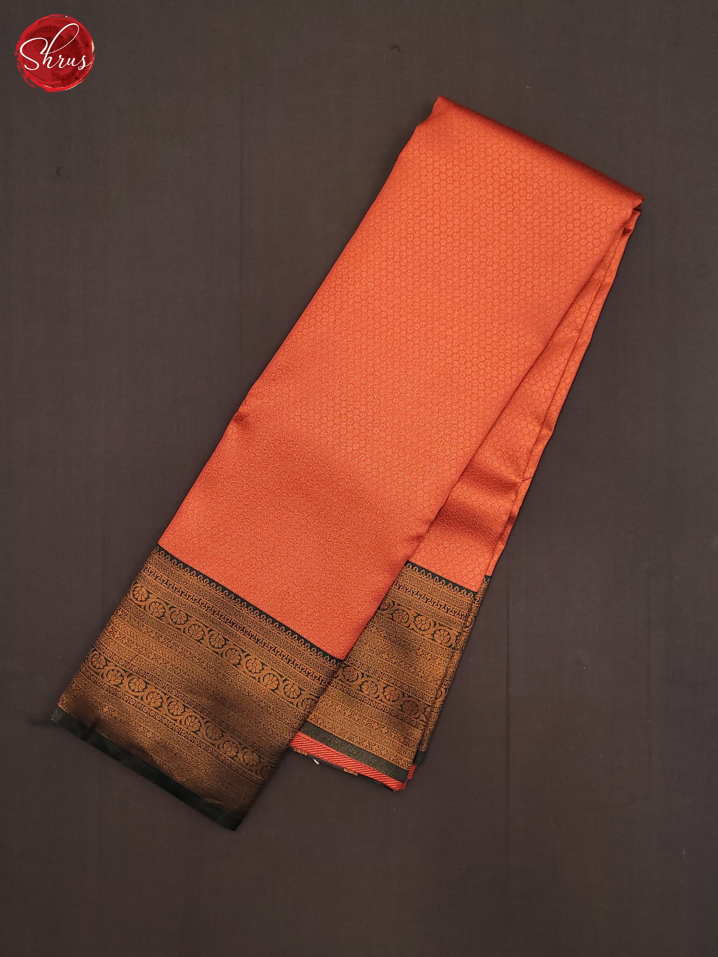 Peachish Pink & Green - Semi Kanchipuram Saree - Shop on ShrusEternity.com