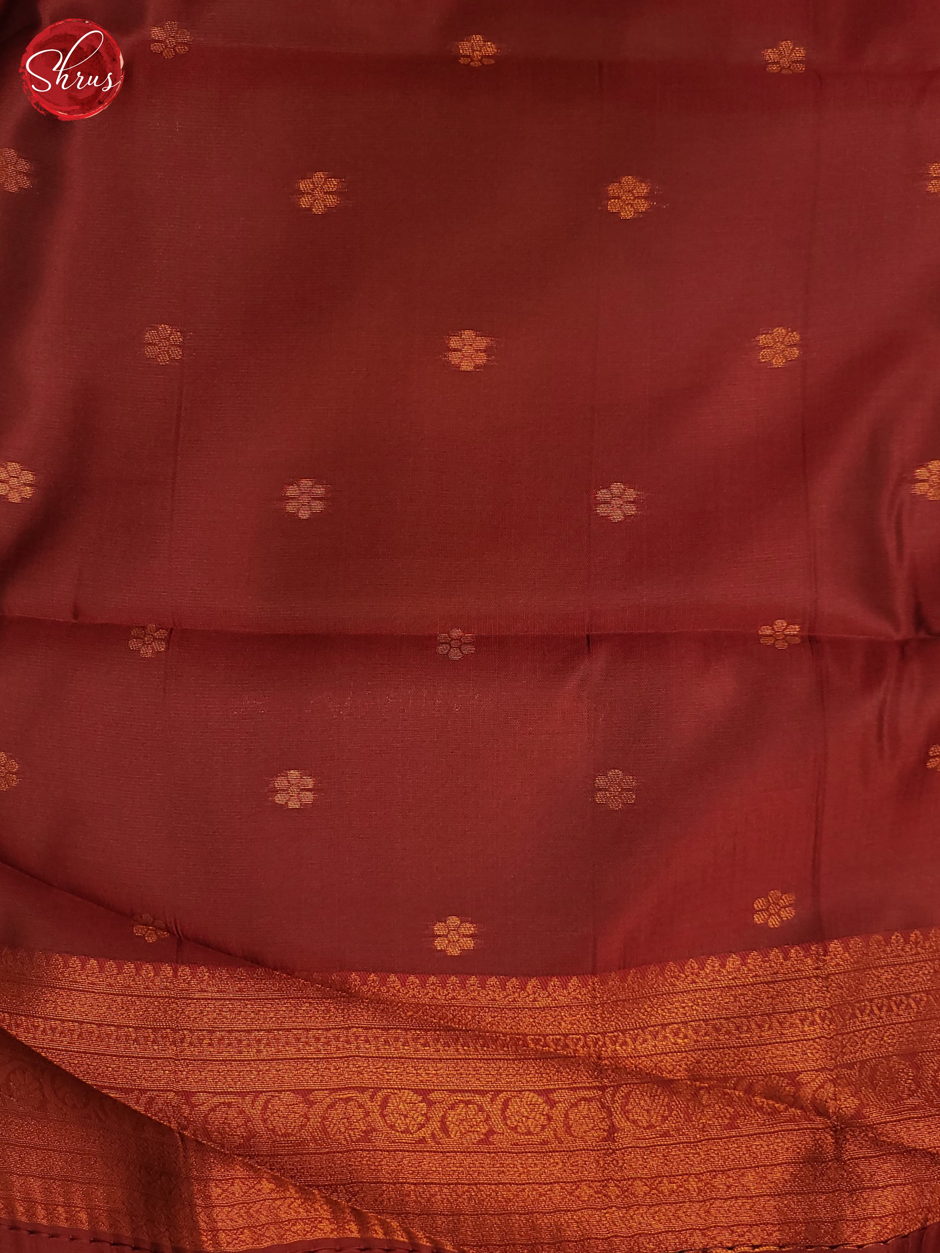 Cream & Maroon- Semi Kanchipuram Saree - Shop on ShrusEternity.com