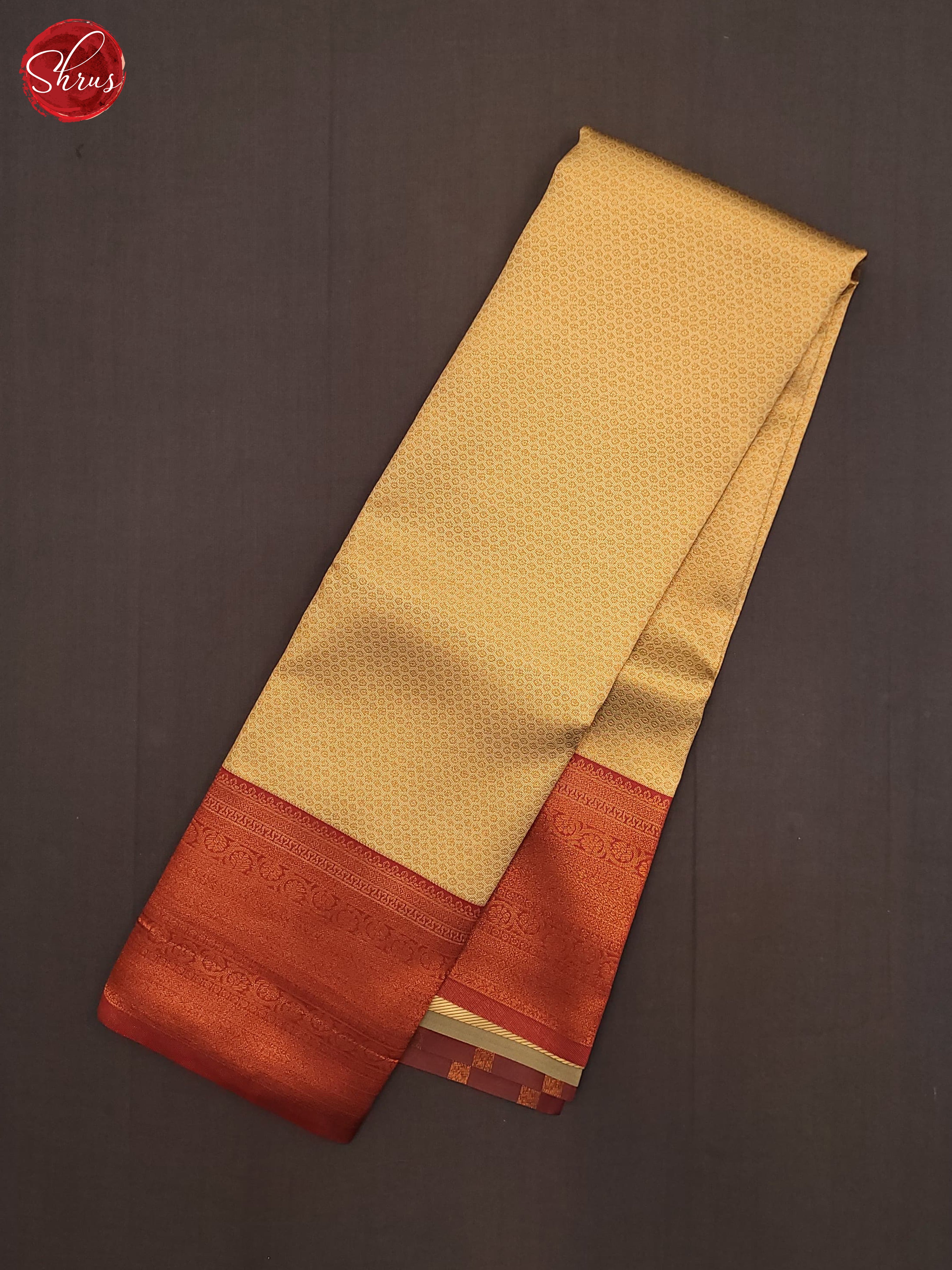 Cream & Maroon- Semi Kanchipuram Saree - Shop on ShrusEternity.com