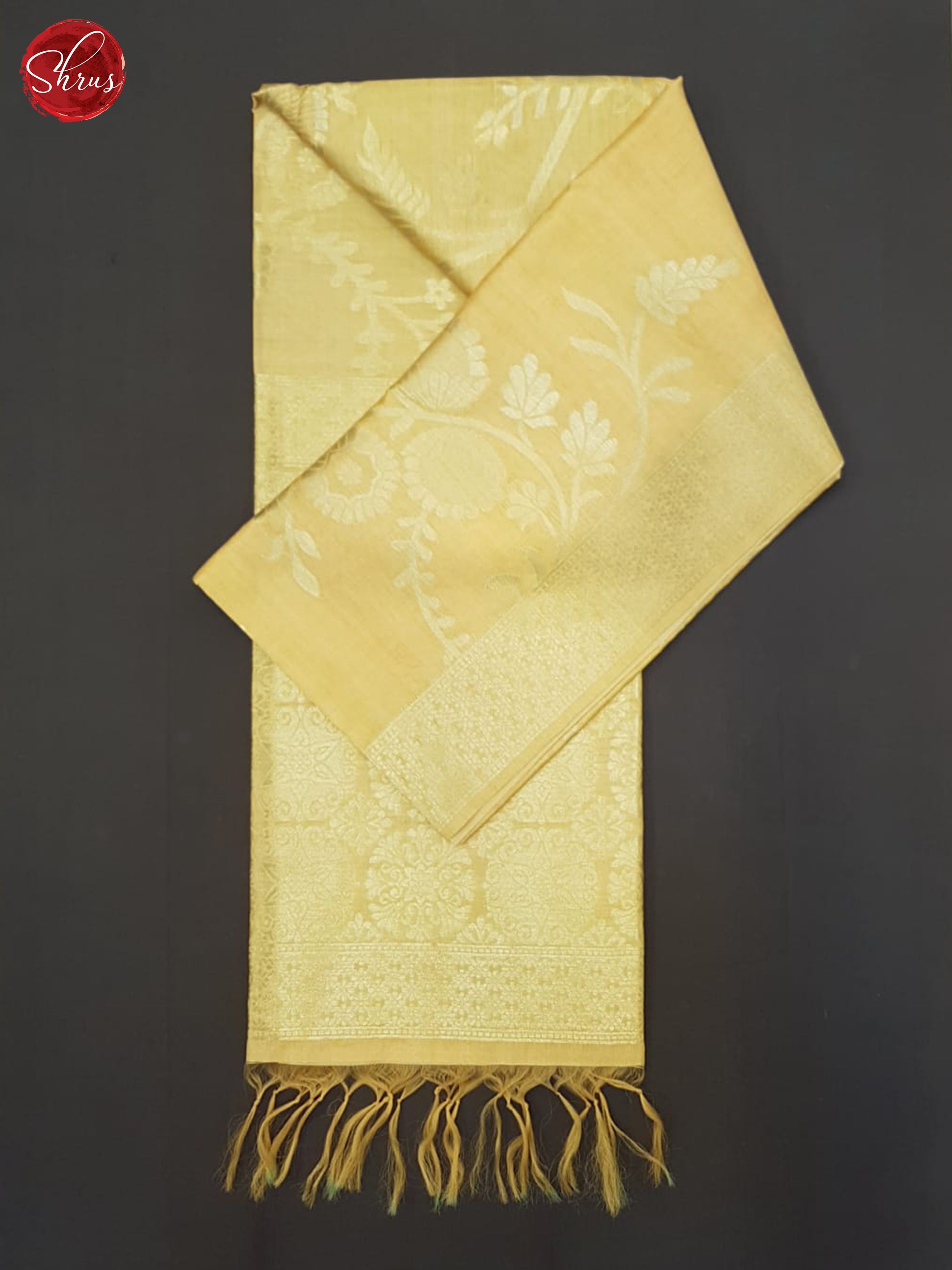 Beige & Green - Semi Silkcotton Saree - Shop on ShrusEternity.com