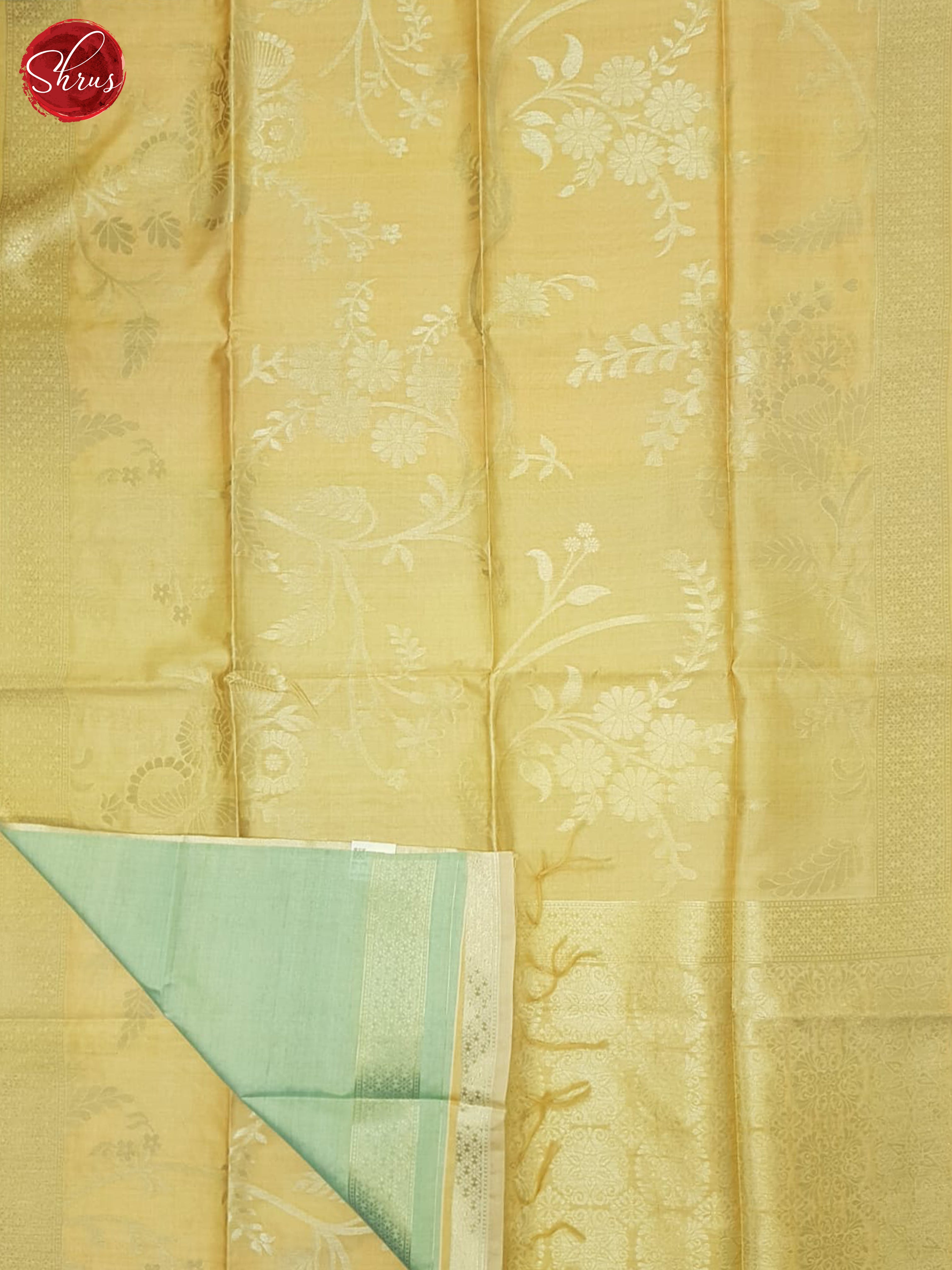 Beige & Green - Semi Silkcotton Saree - Shop on ShrusEternity.com