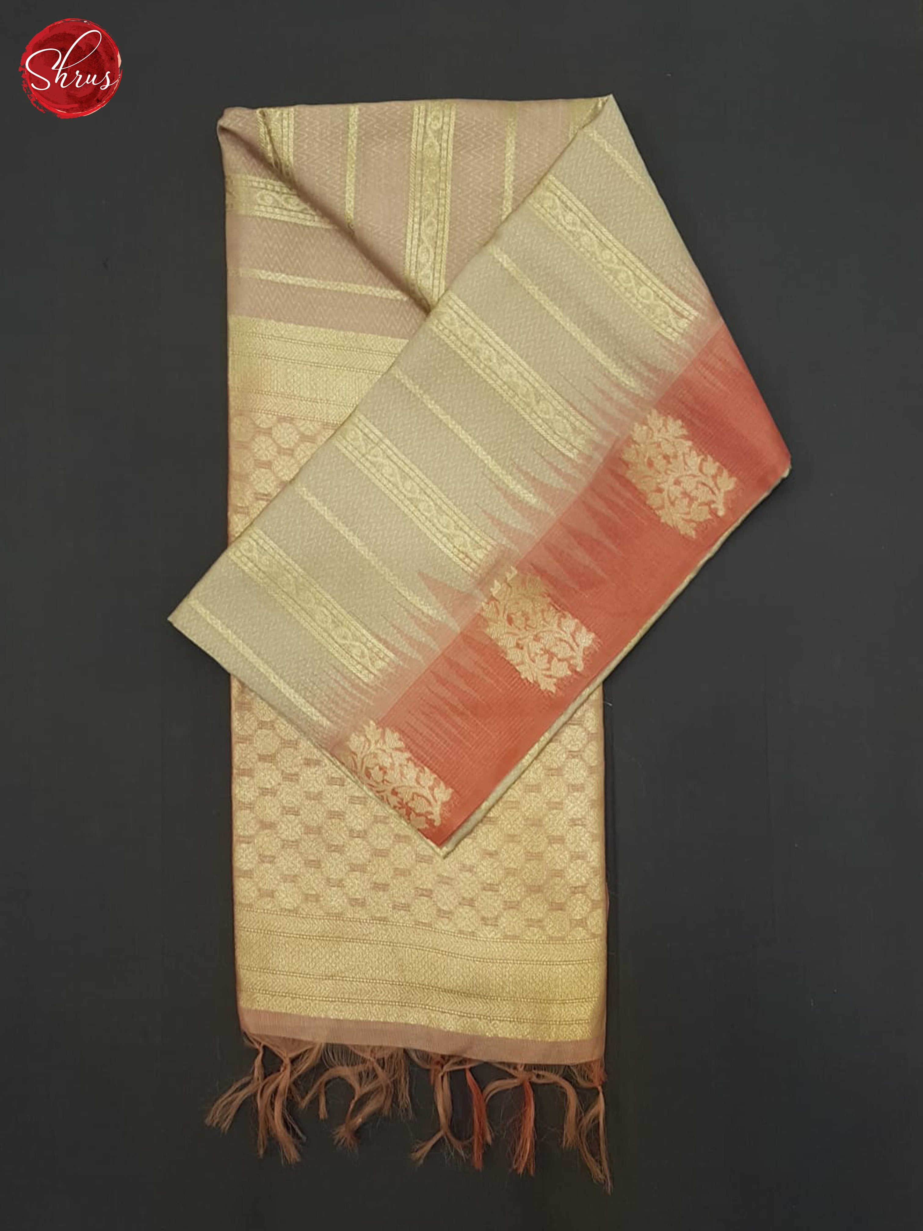 Light Brown & Brick Orange- Semi Silkcotton Saree - Shop on ShrusEternity.com
