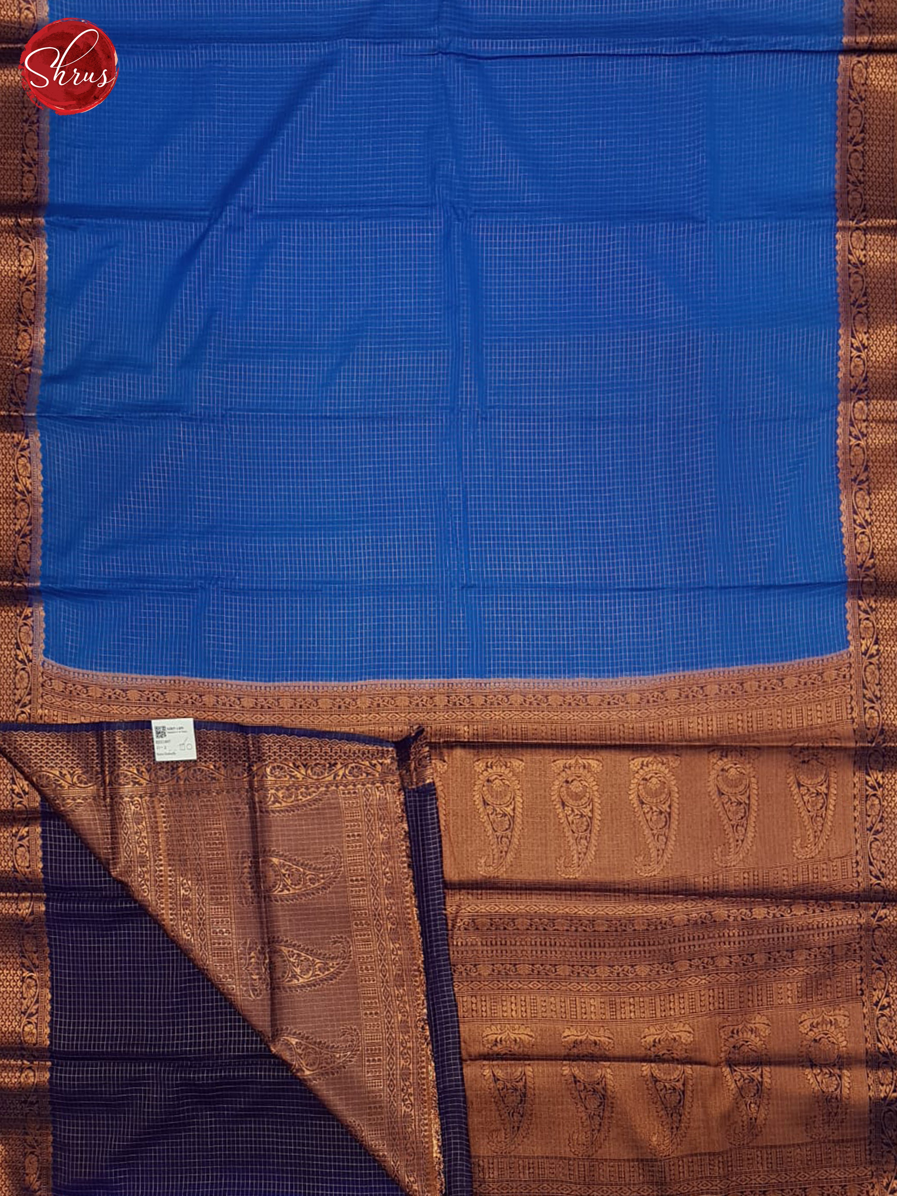 Blue & Navy Blue - Semi Softsilk Saree - Shop on ShrusEternity.com