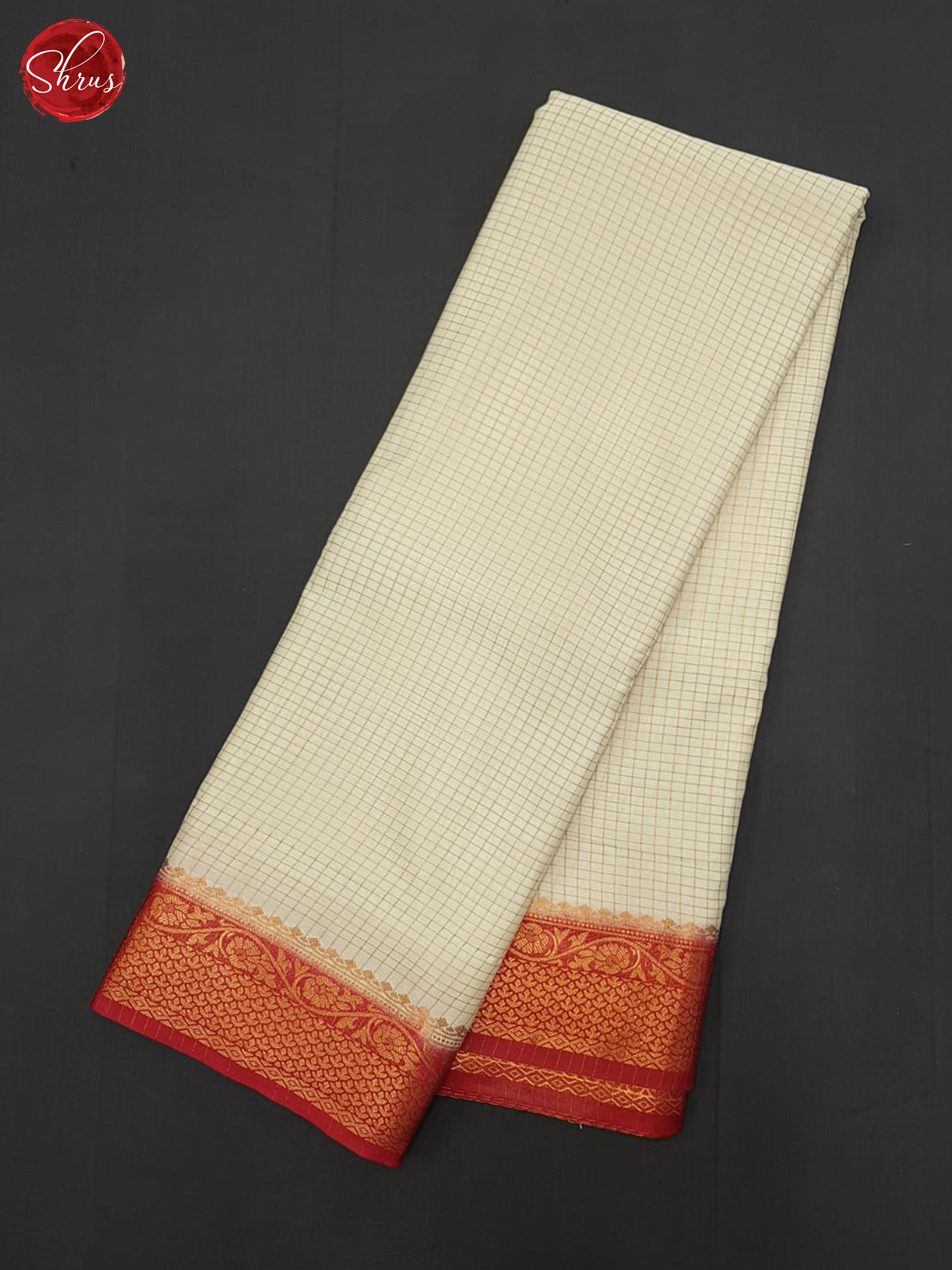 Cream & Red- Semi Softsilk Saree - Shop on ShrusEternity.com