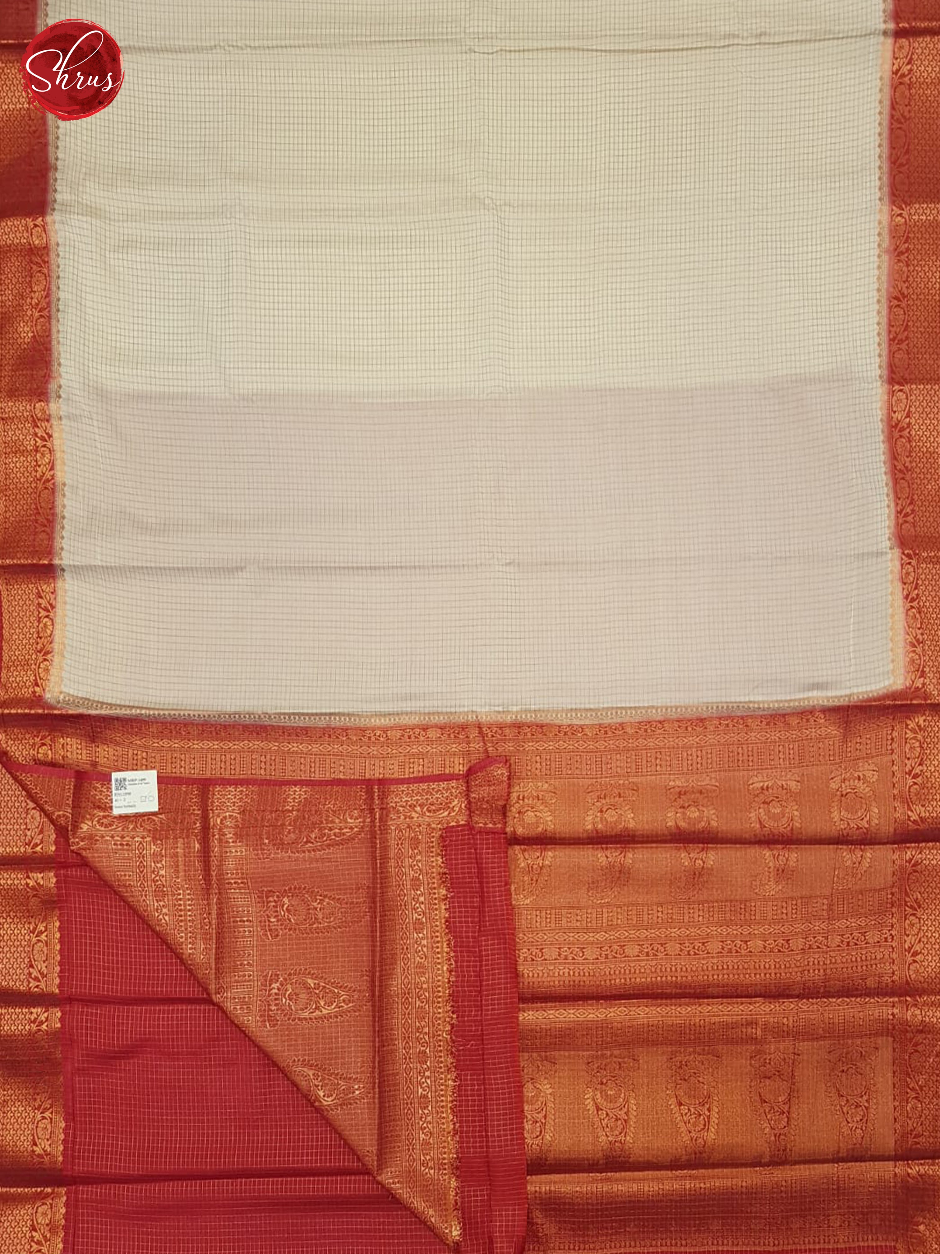Cream & Red- Semi Softsilk Saree - Shop on ShrusEternity.com