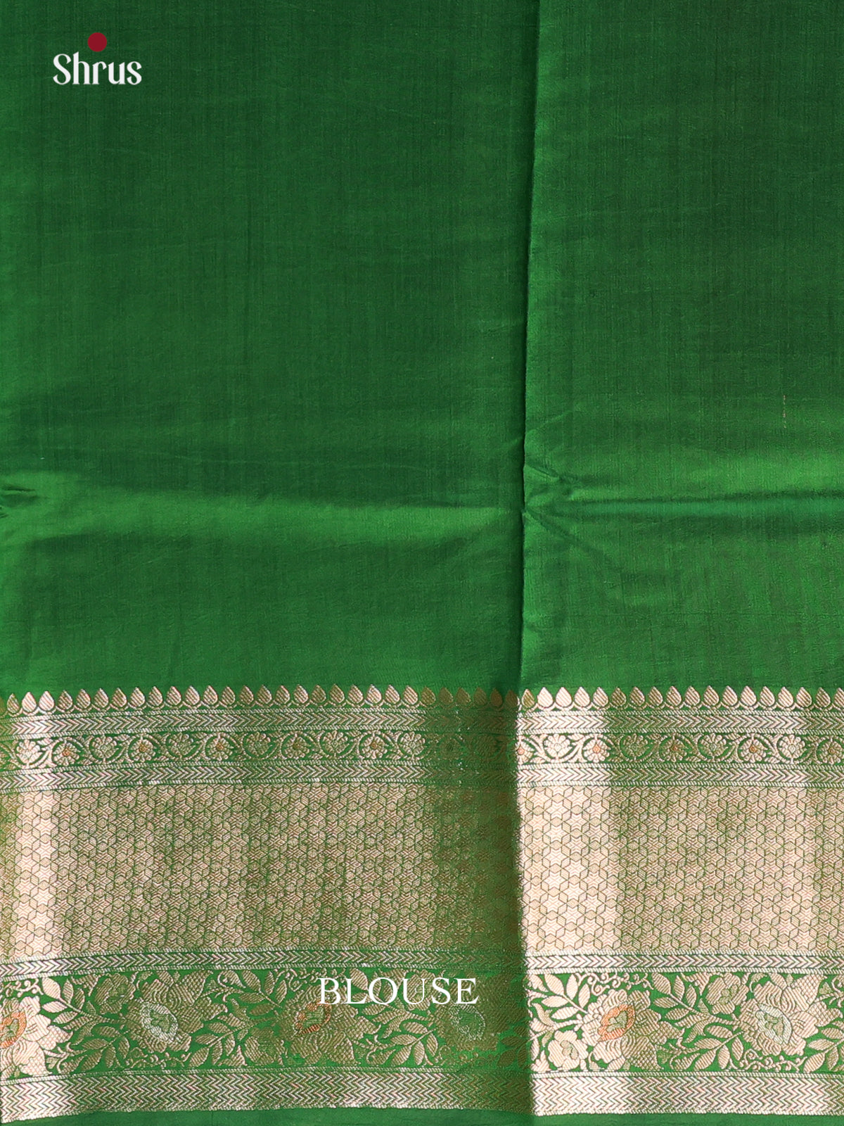 flower Red & Green - Tussar Saree-1