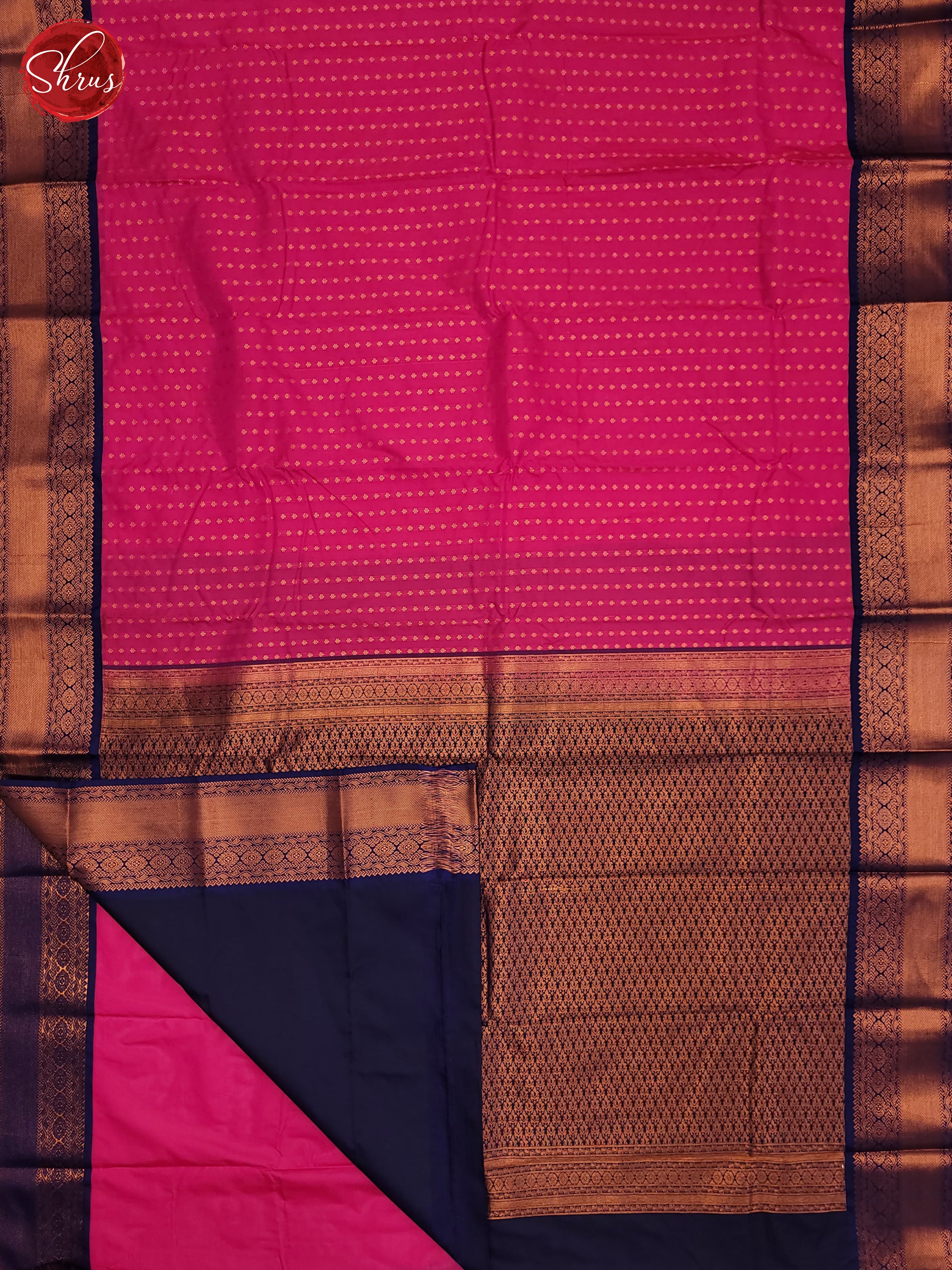 Pink & Blue - Semi Kanchipuram Saree - Shop on ShrusEternity.com