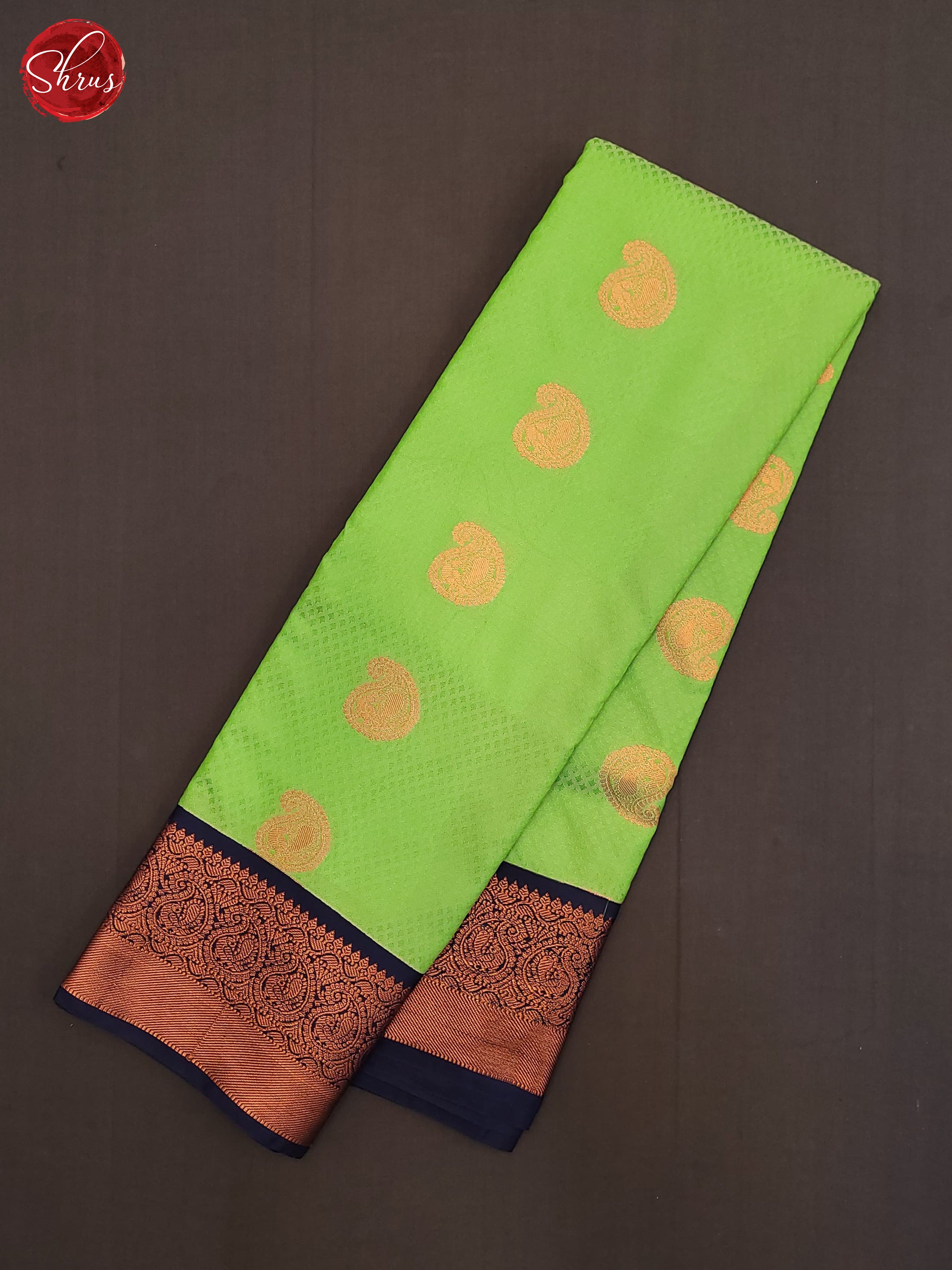 Green & Blue - Semi Kanchipuram Saree - Shop on ShrusEternity.com