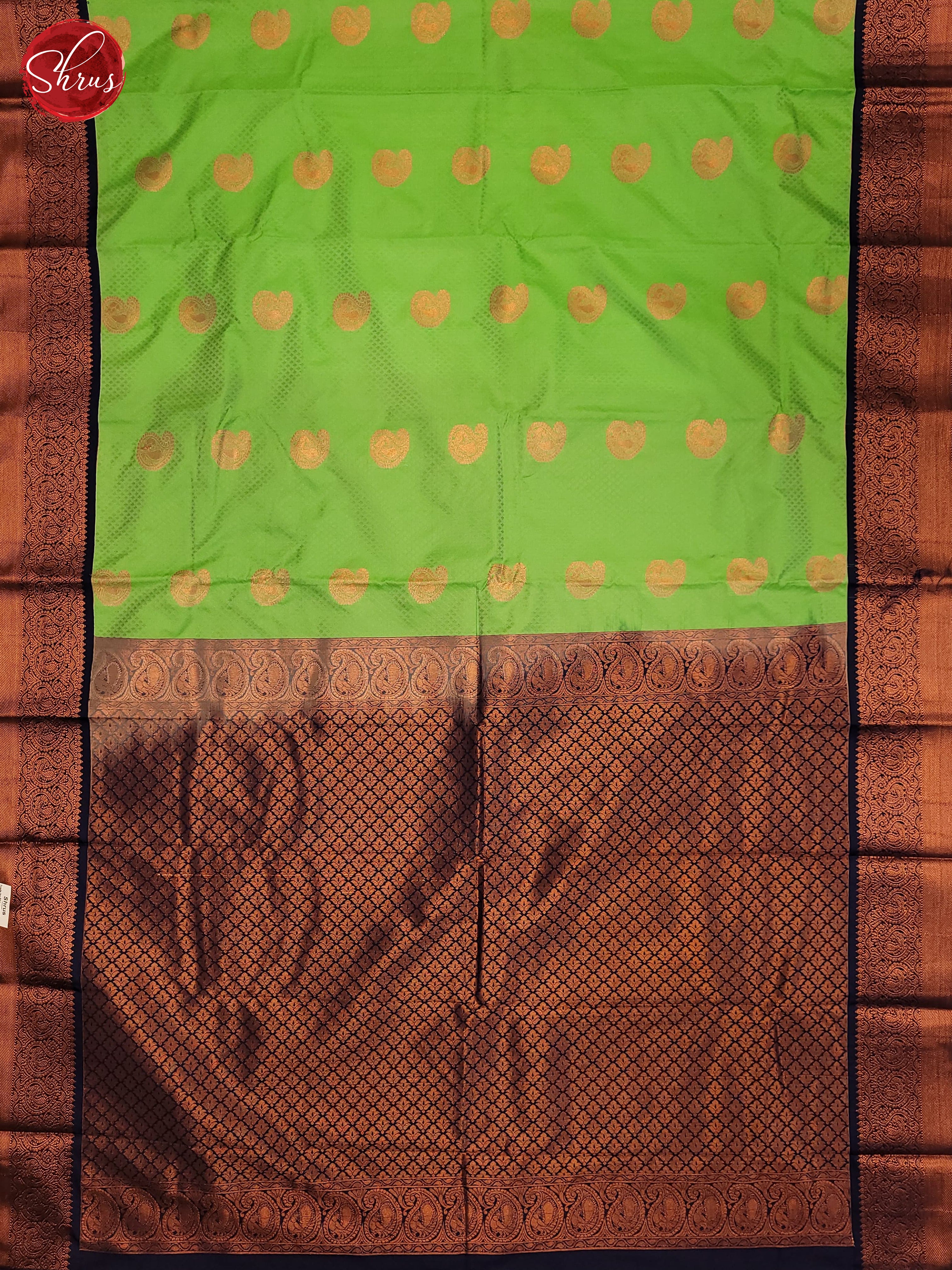 Green & Blue - Semi Kanchipuram Saree - Shop on ShrusEternity.com