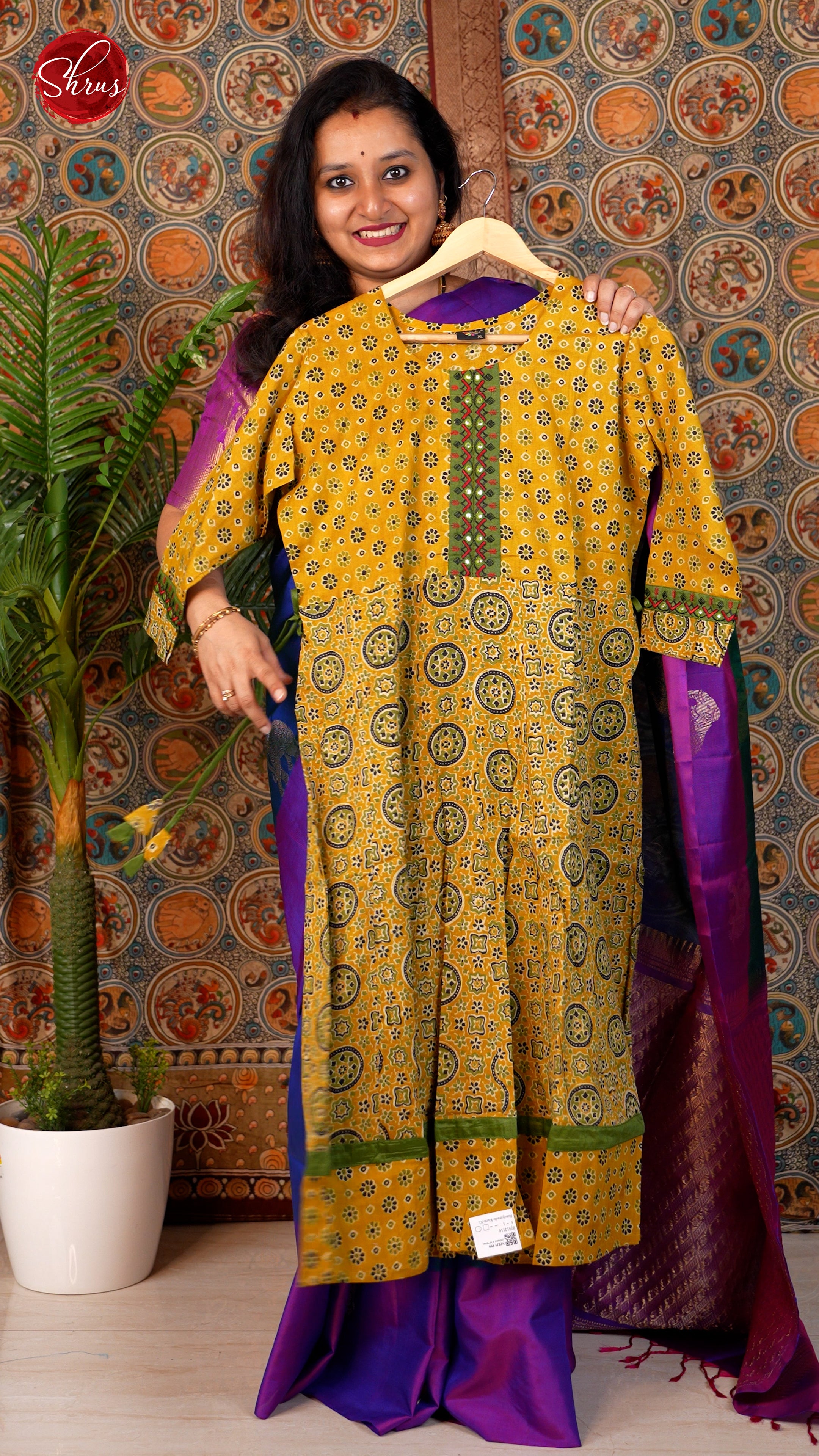 Mustard - printed Readymade Kurti - Shop on ShrusEternity.com