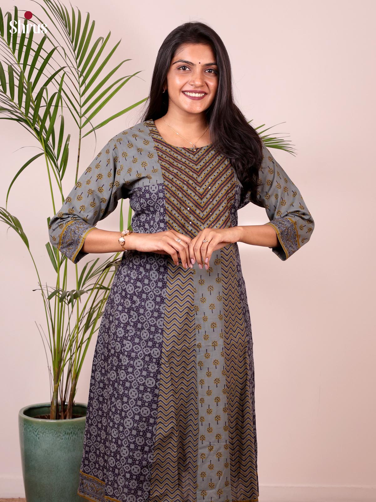 Grey & Blue- Readymade Suits - Shop on ShrusEternity.com