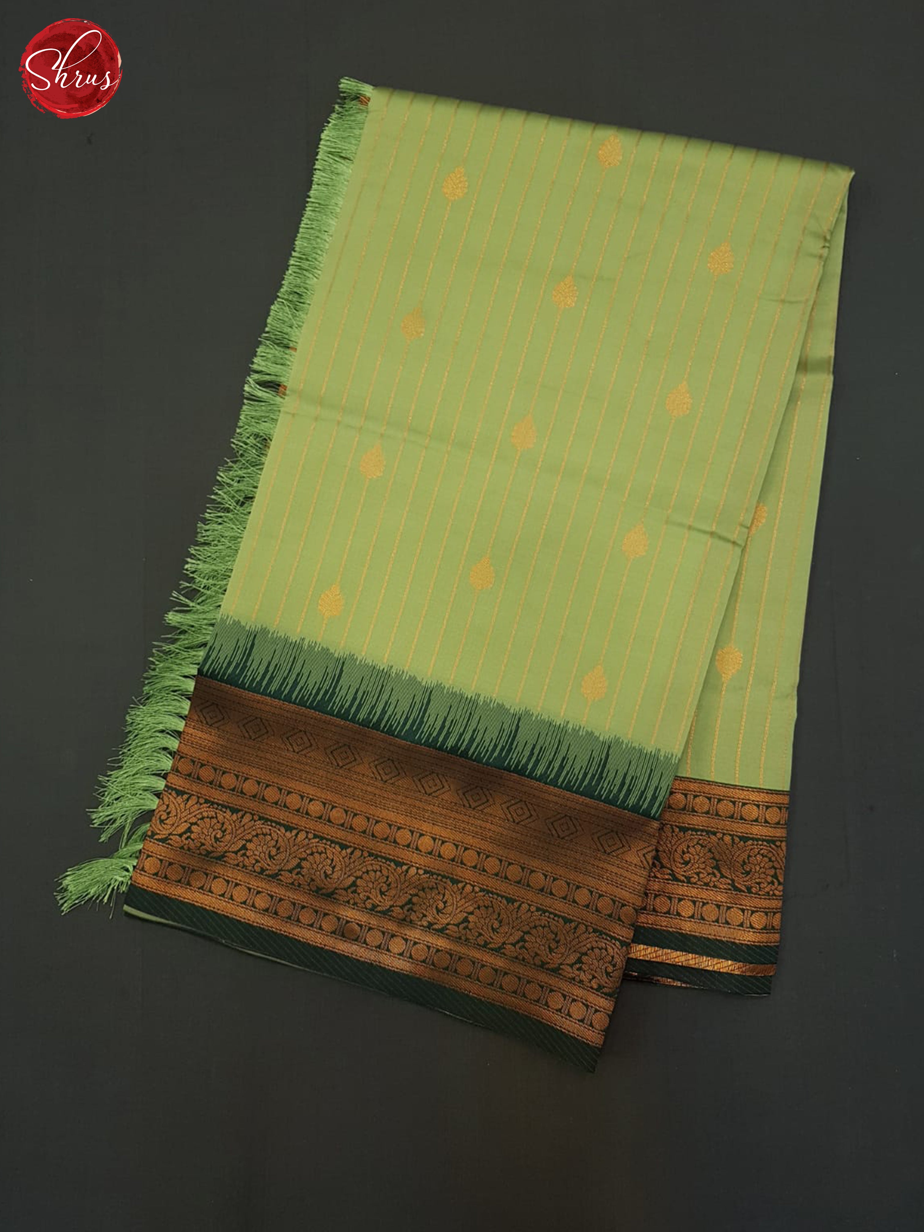 Pista Green & Green - Semi Kanchipuram Saree - Shop on ShrusEternity.com