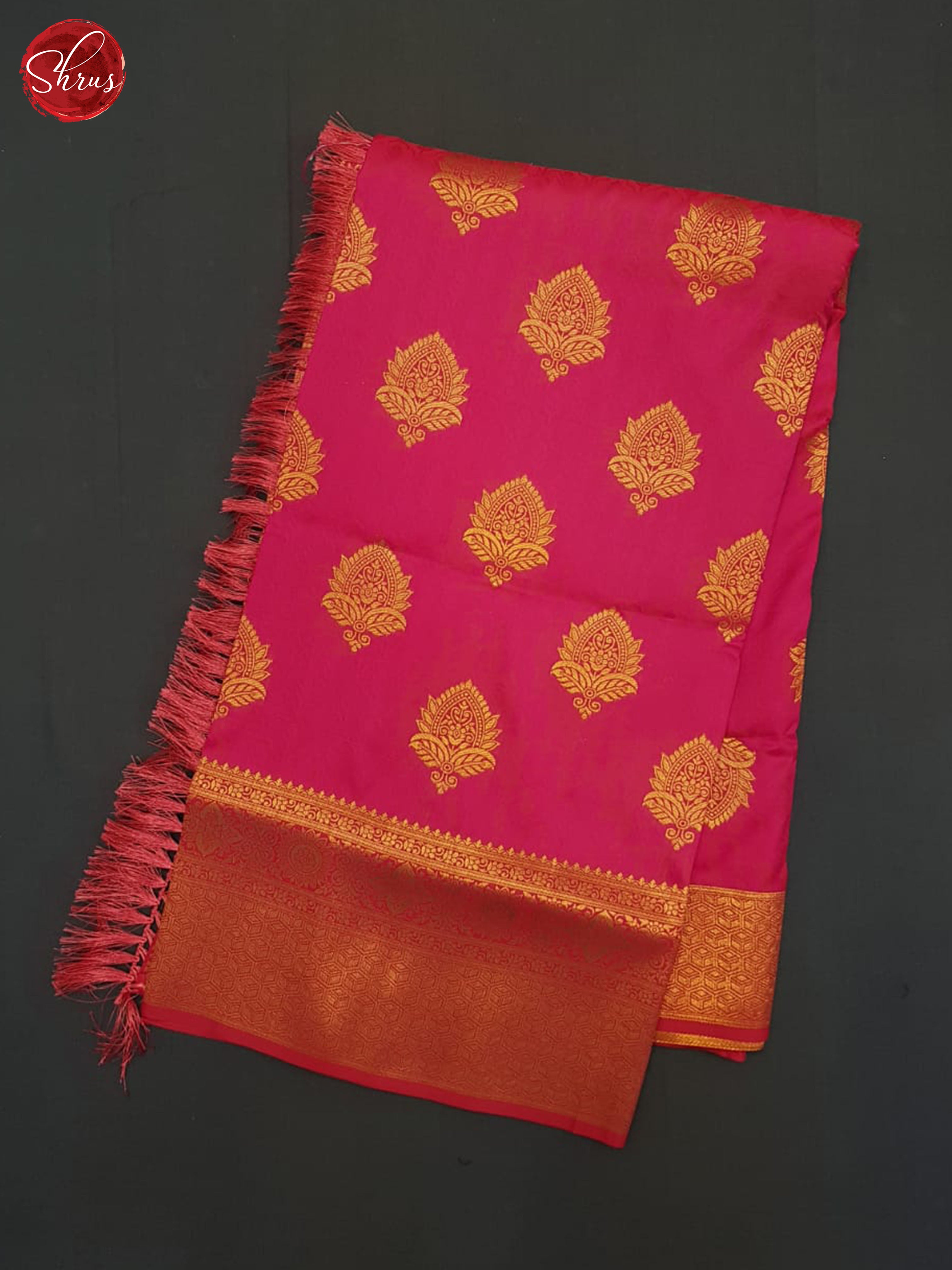 Pink(single tone)-Semi Kanchipuram Saree - Shop on ShrusEternity.com