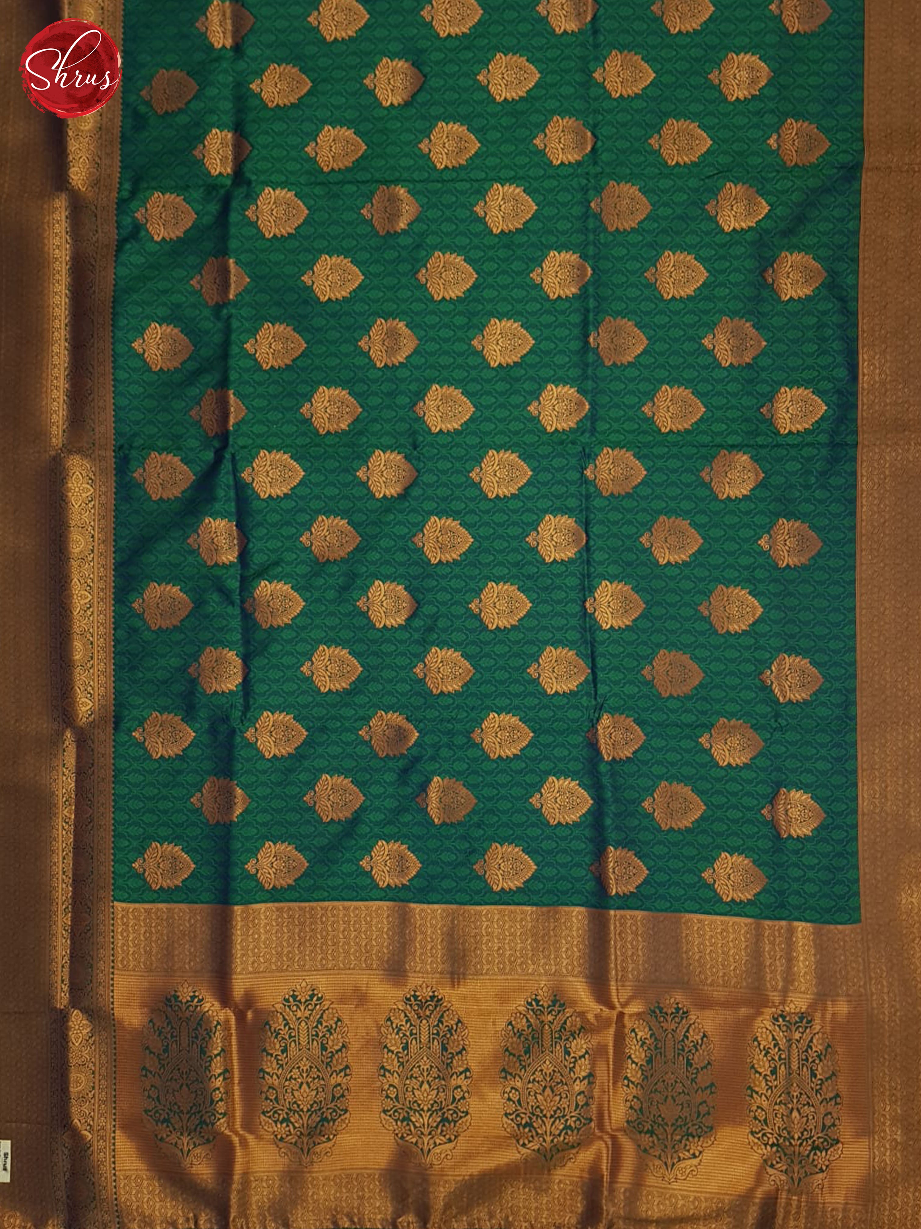 Green and Blue- Semi Kanchipuram Saree - Shop on ShrusEternity.com
