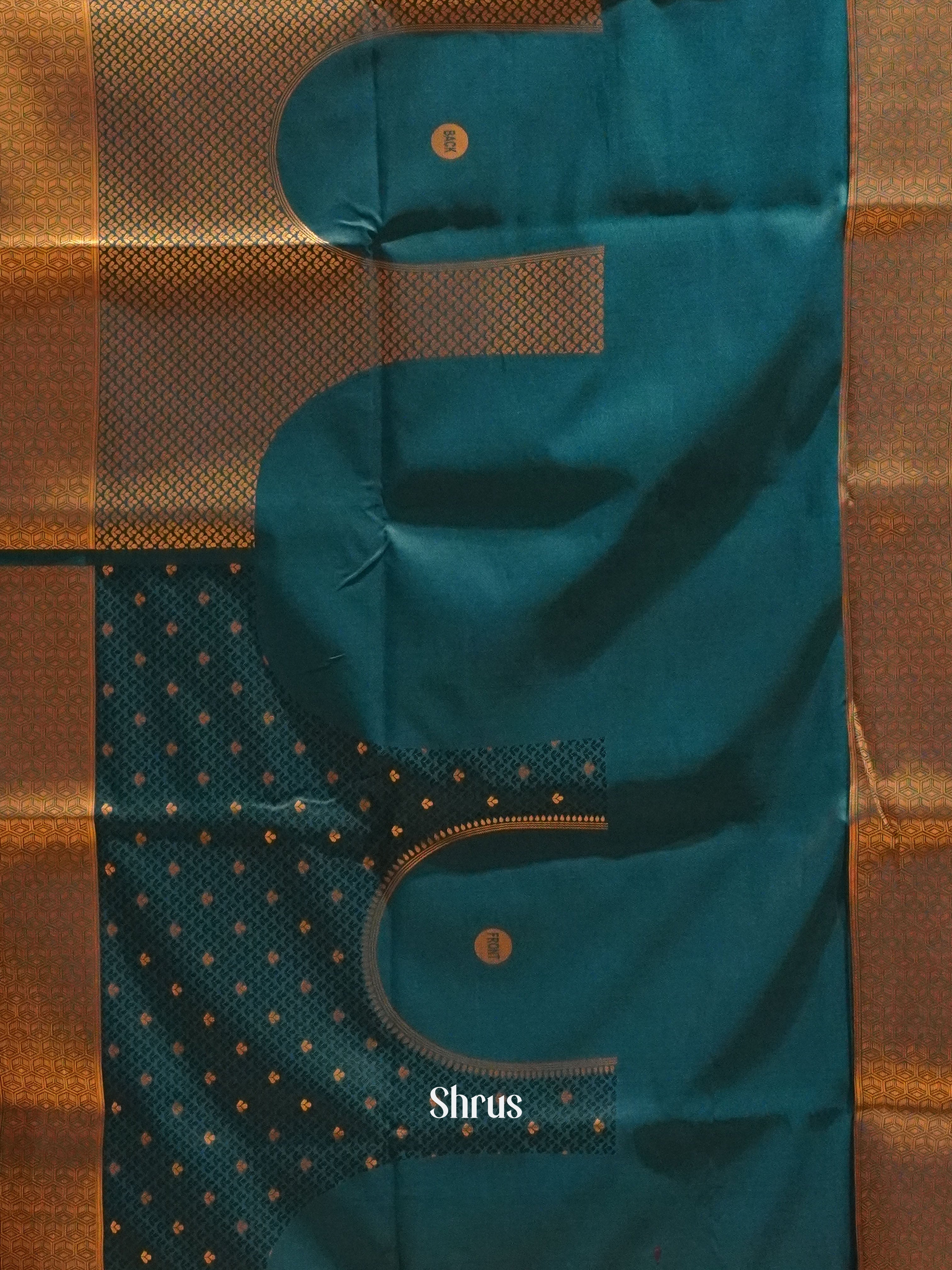 blue(Single Tone)- Semi Kanchipuram Saree - Shop on ShrusEternity.com