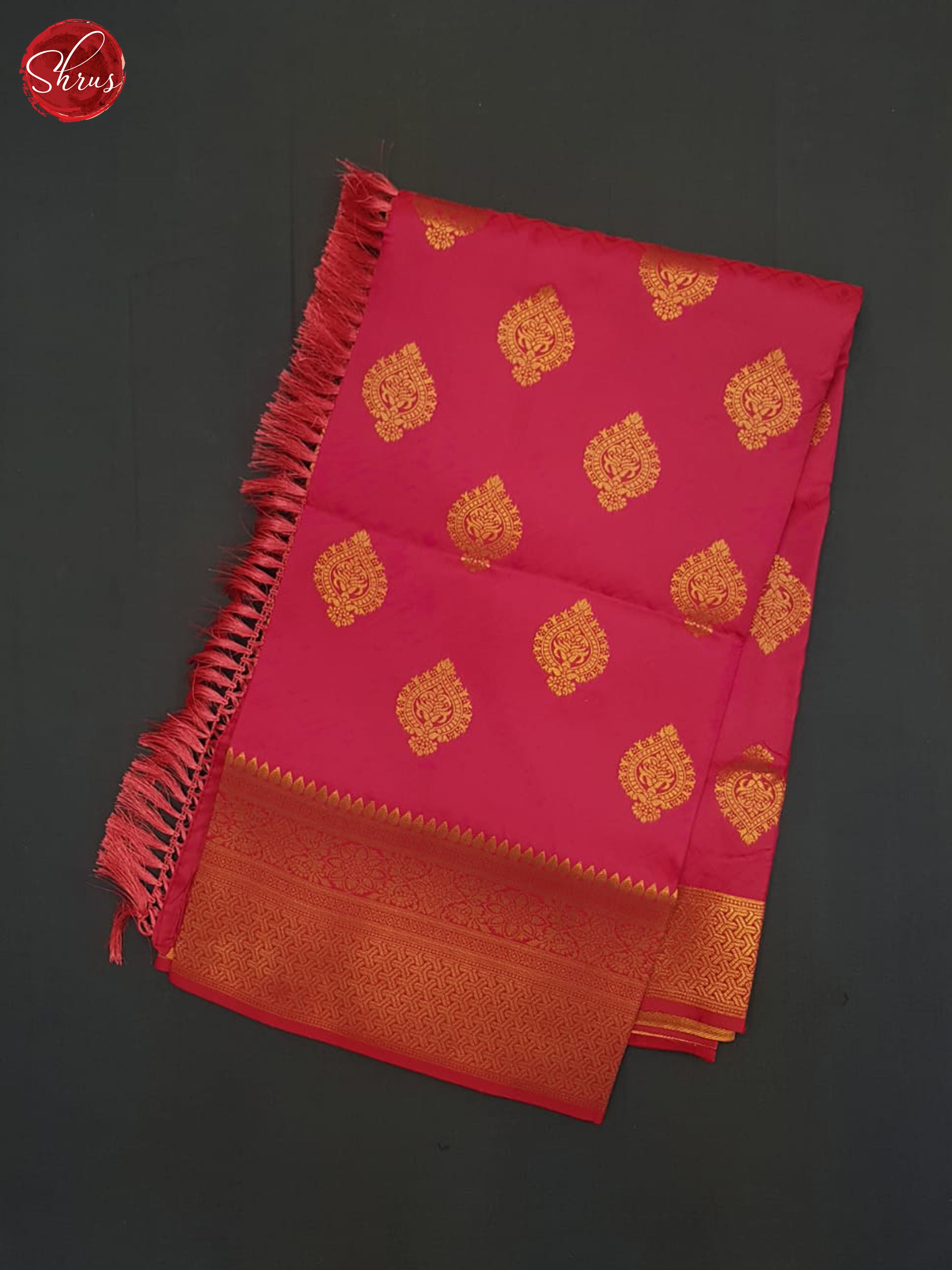 Pink(single tone)- Semi kanchipuram Saree - Shop on ShrusEternity.com
