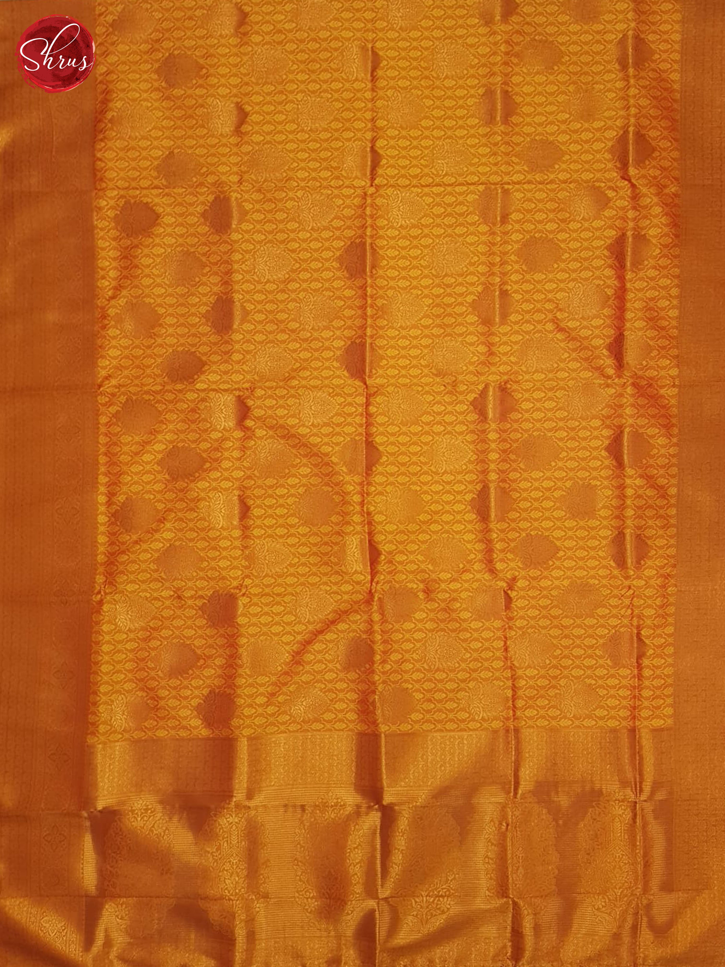 Orange(single tone)-Semi kanchipuram Saree - Shop on ShrusEternity.com