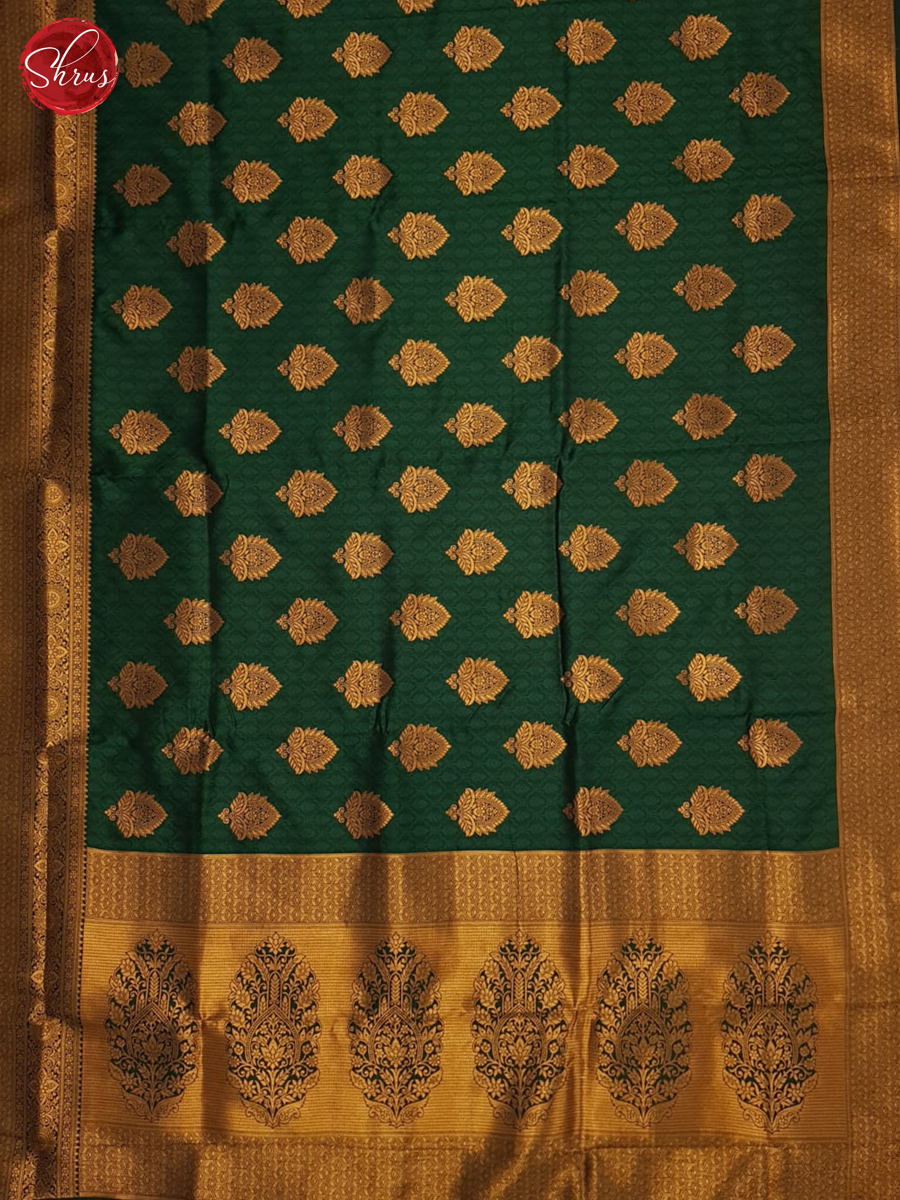 Green(single tone)- Semi kanchipuram saree - Shop on ShrusEternity.com
