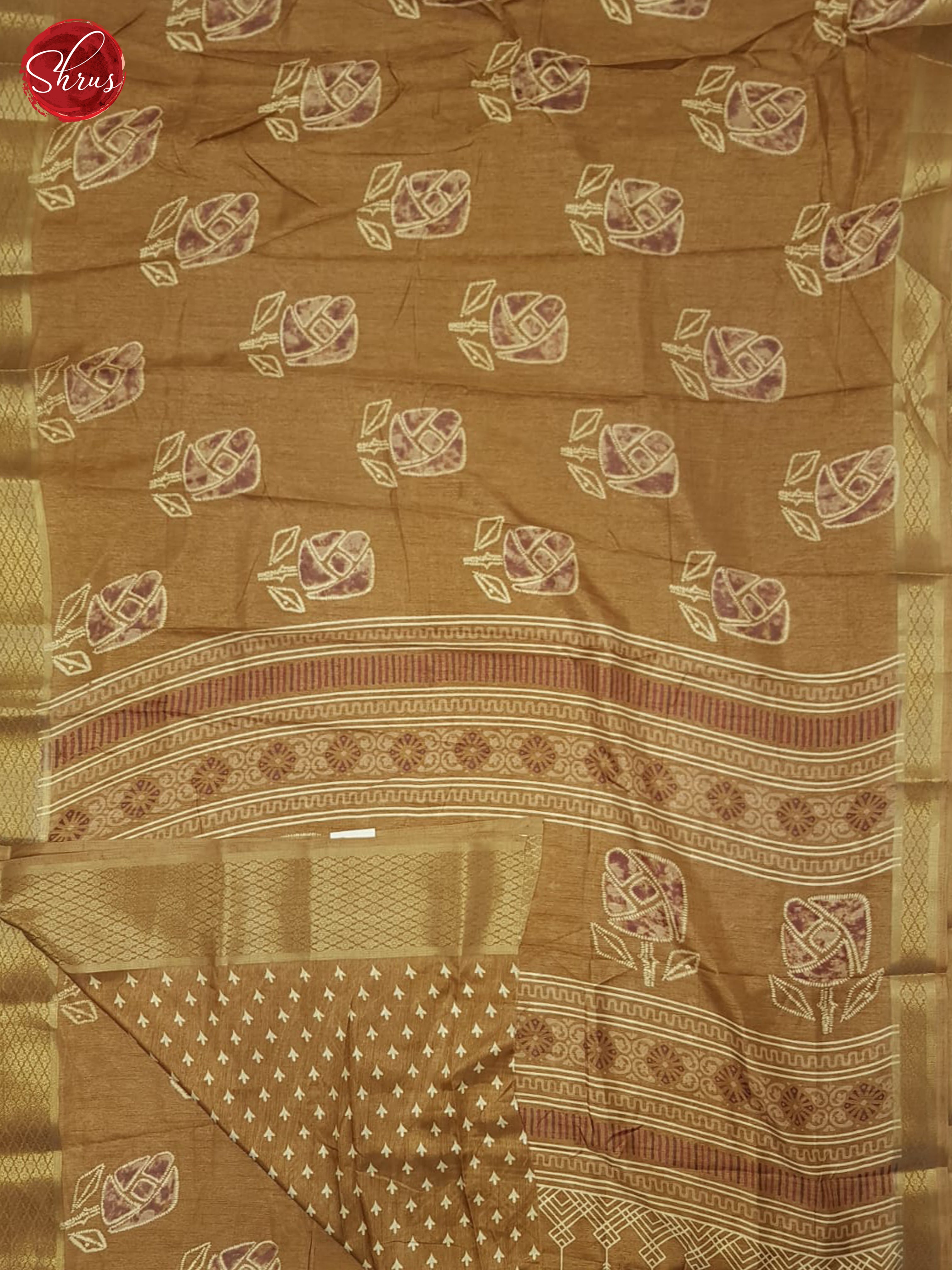 Brown(Single Tone) - Semi Crepe Saree - Shop on ShrusEternity.com