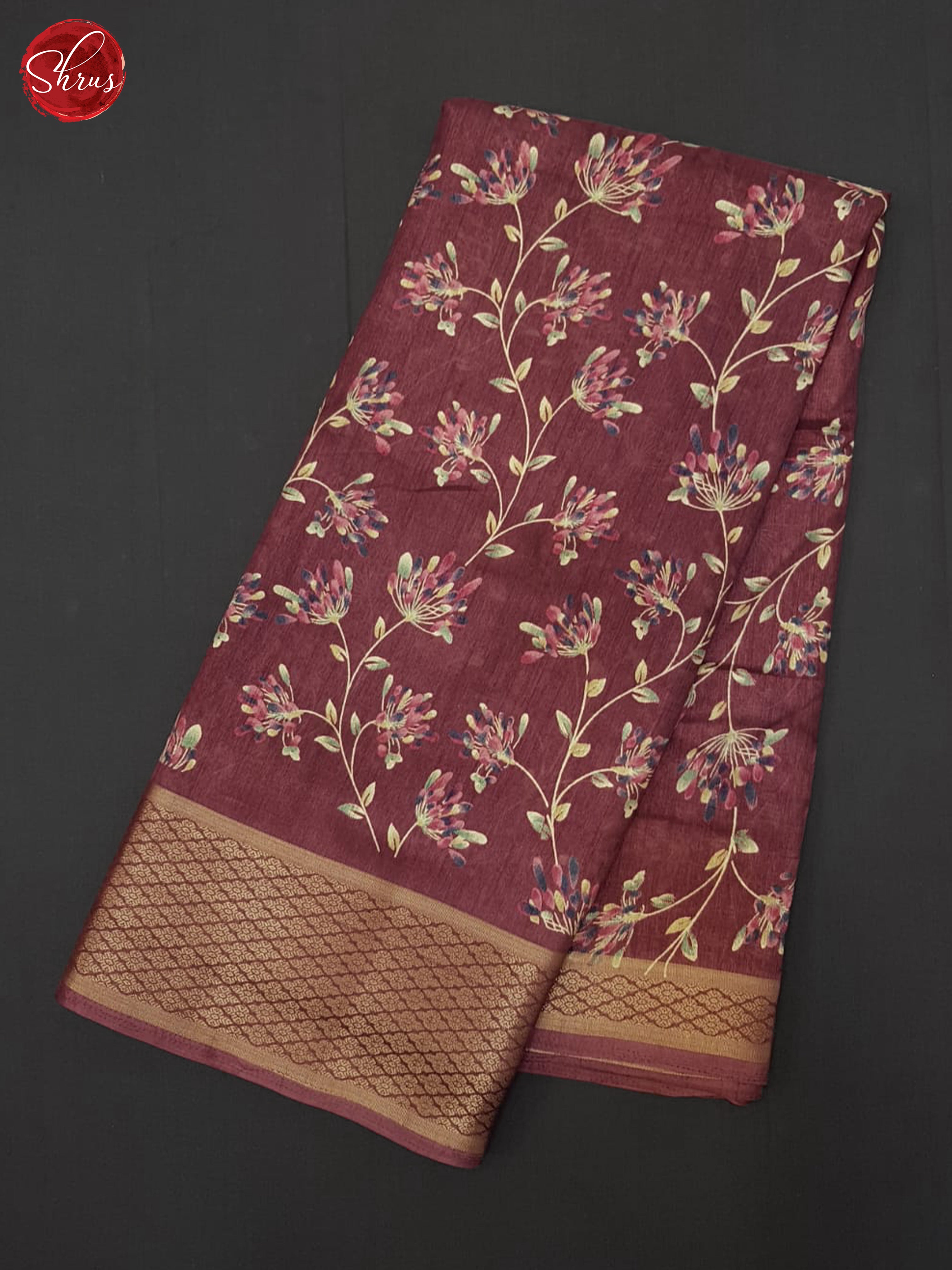Dusty Wine(Single Tone) - Semi Crepe Saree - Shop on ShrusEternity.com