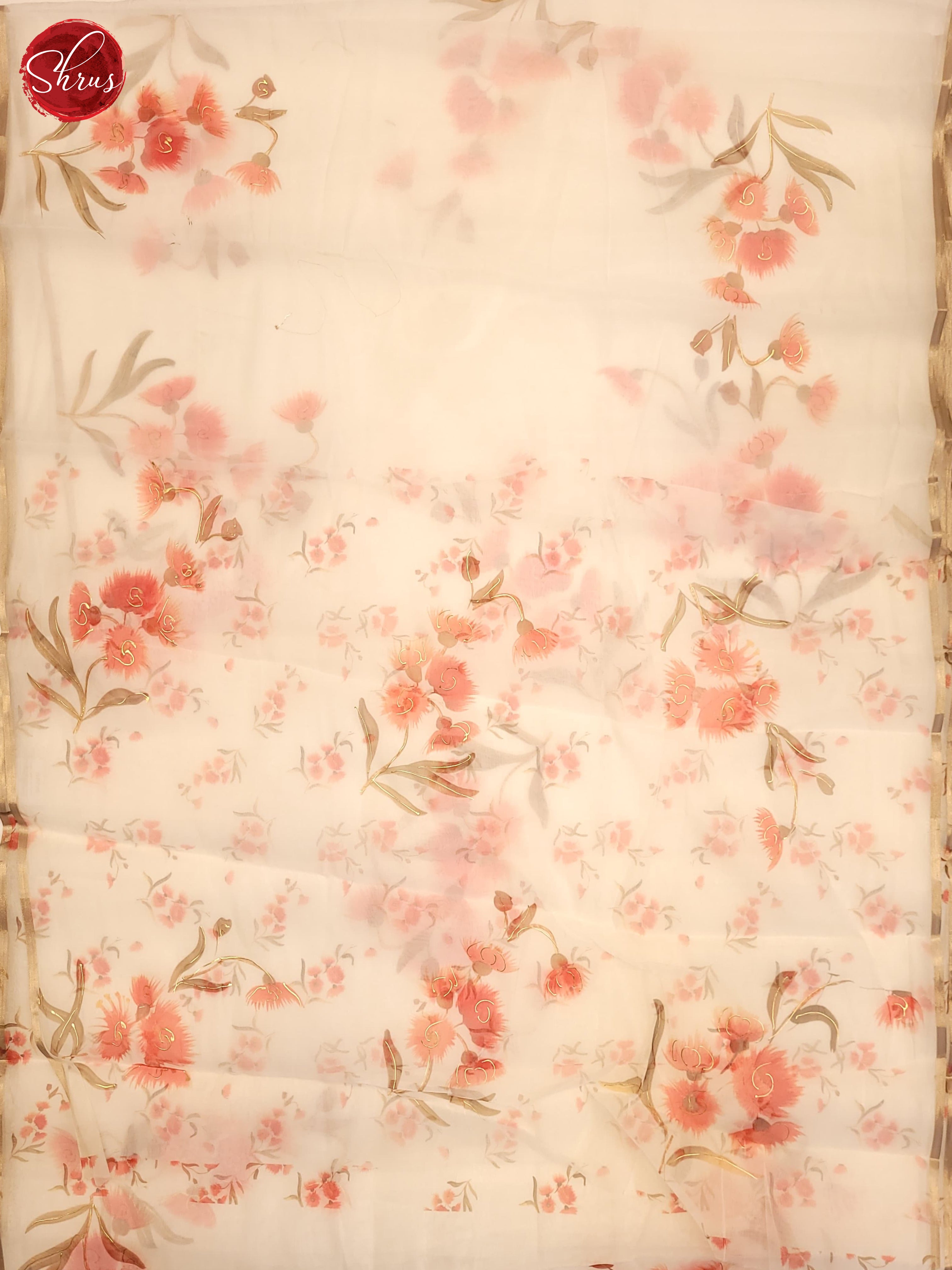 Cream(Single Tone) - Semi Organza Saree - Shop on ShrusEternity.com