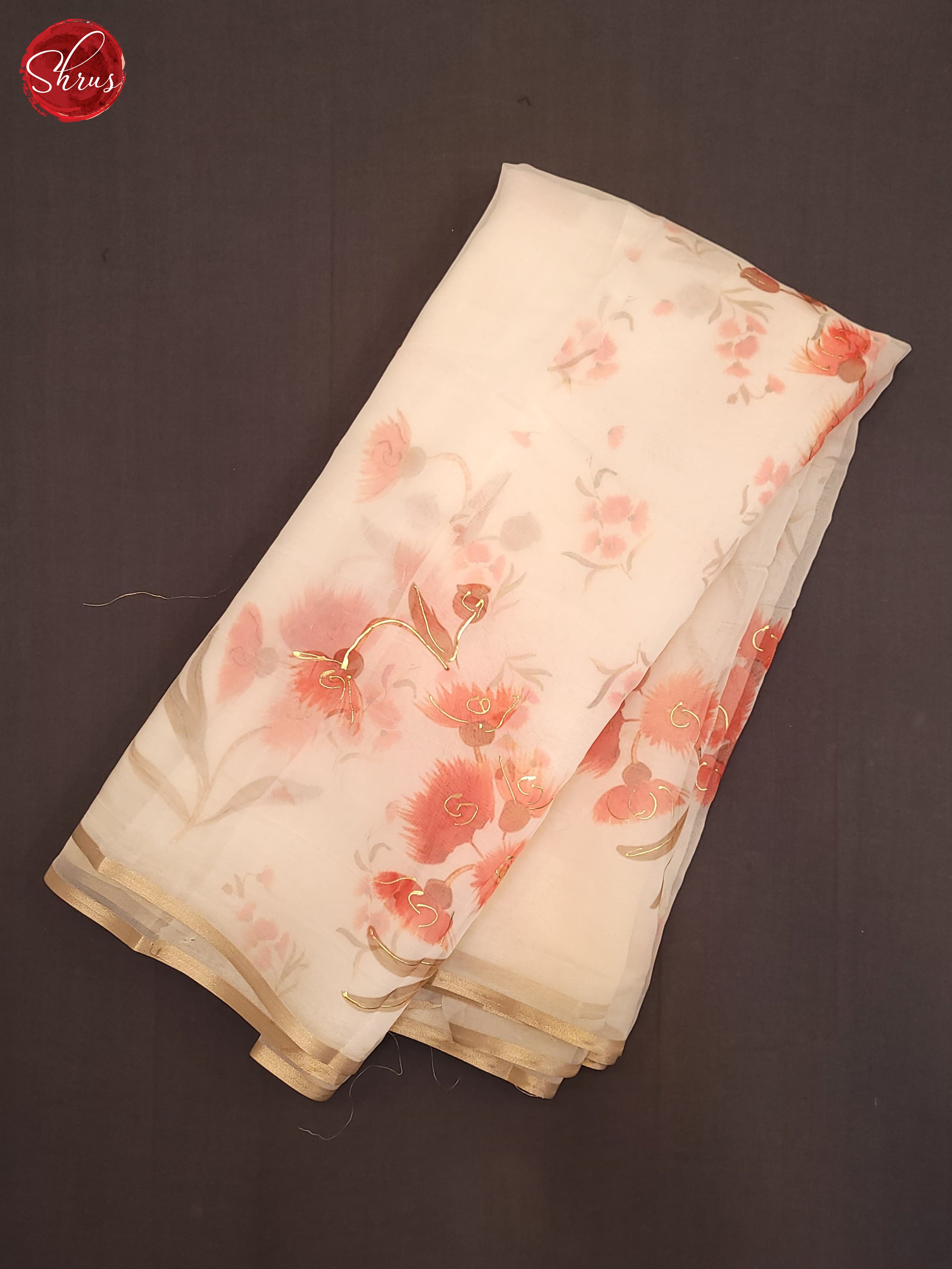 Cream(Single Tone) - Semi Organza Saree - Shop on ShrusEternity.com