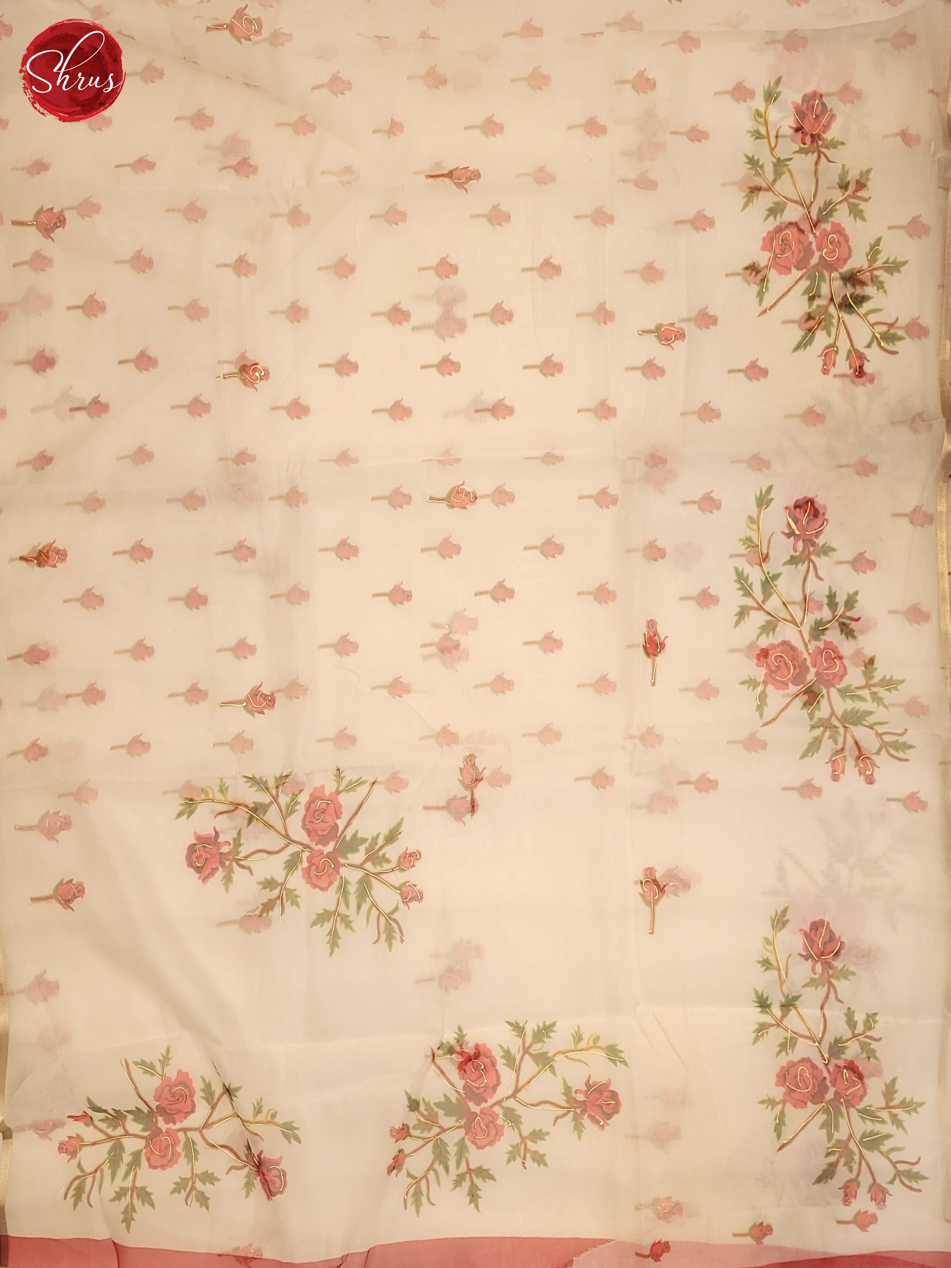 Cream(Single Tone) - Semi Organza Saree - Shop on ShrusEternity.com