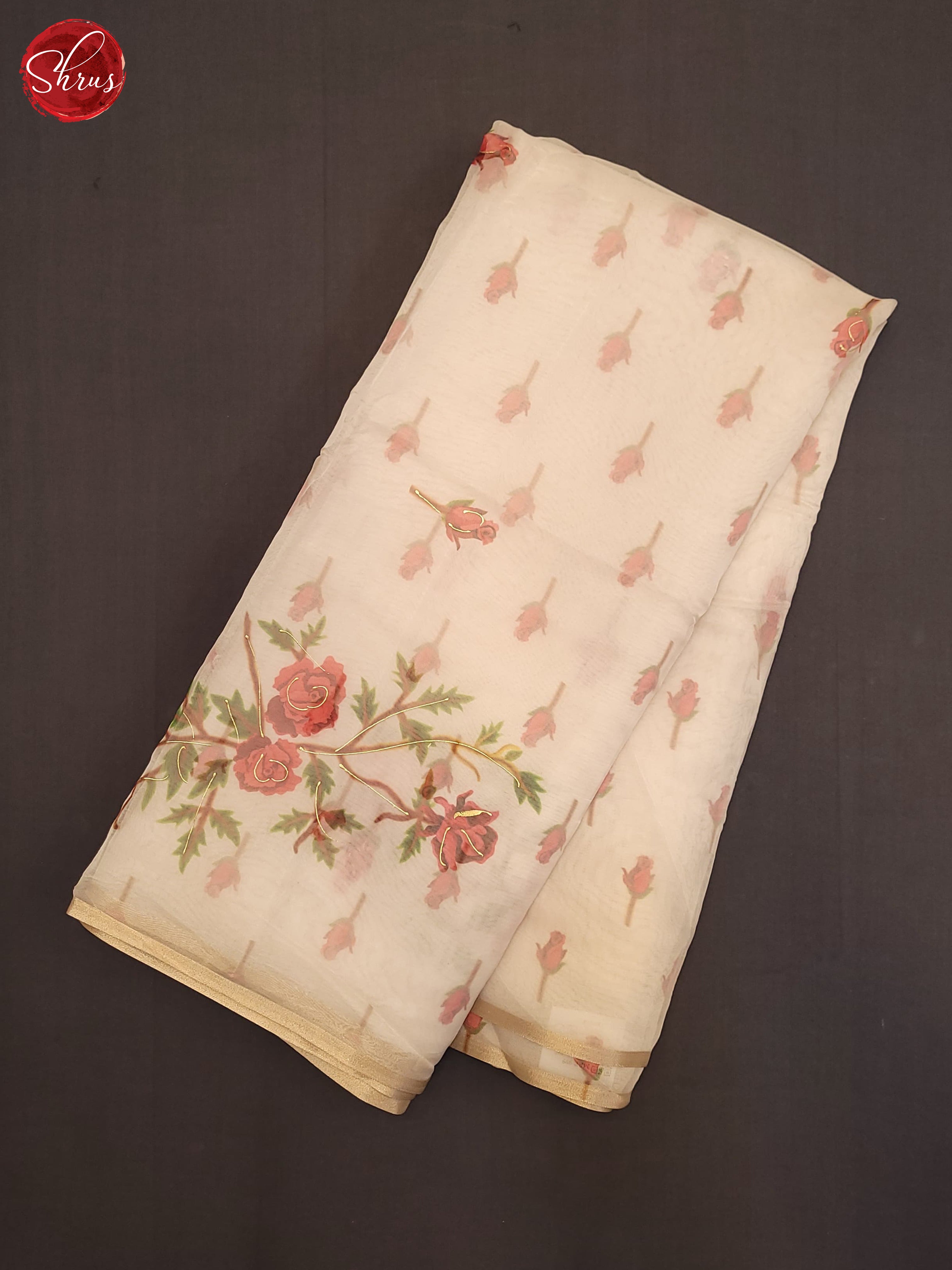 Cream(Single Tone) - Semi Organza Saree - Shop on ShrusEternity.com