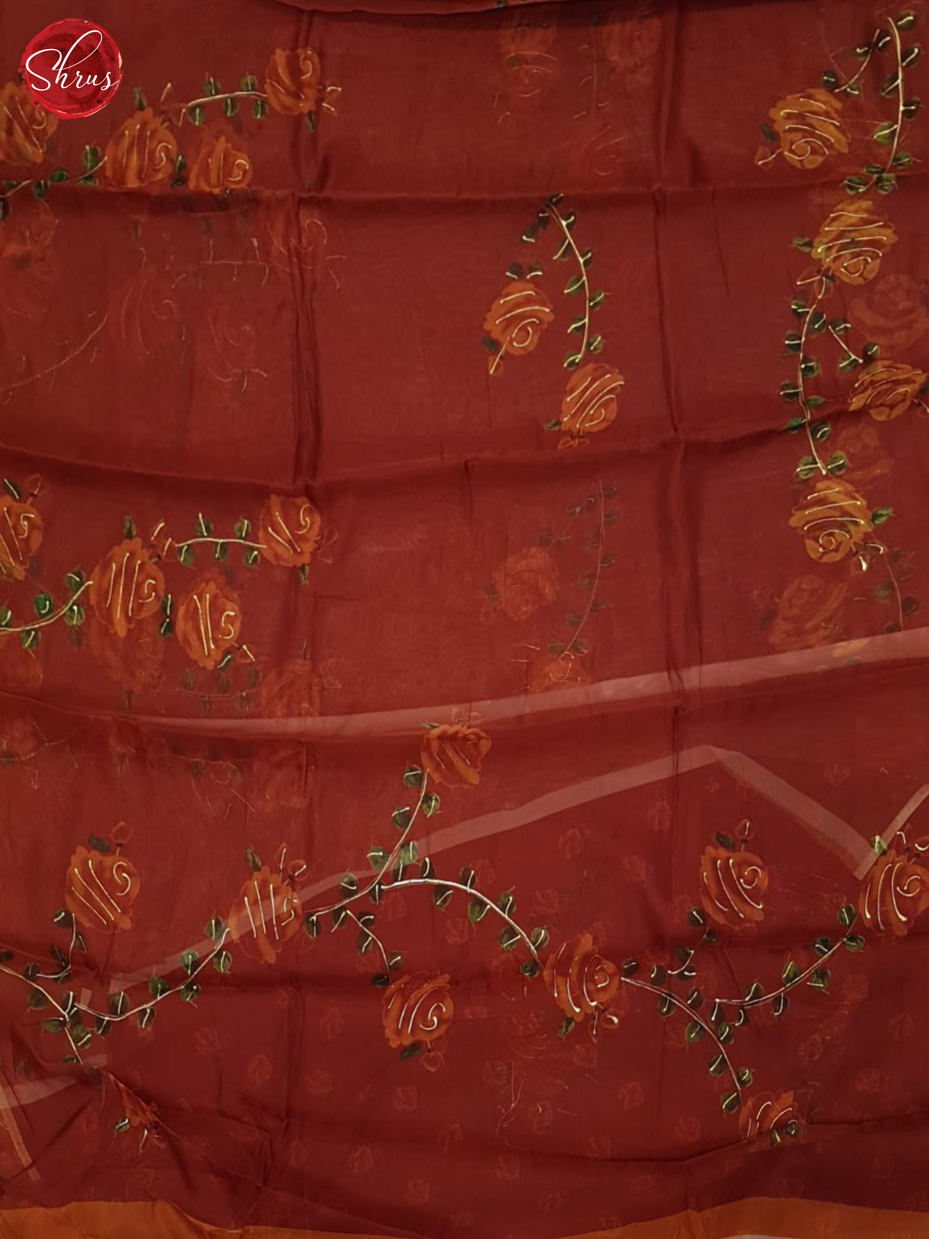 Red(Single Tone) - Semi Organza Saree - Shop on ShrusEternity.com