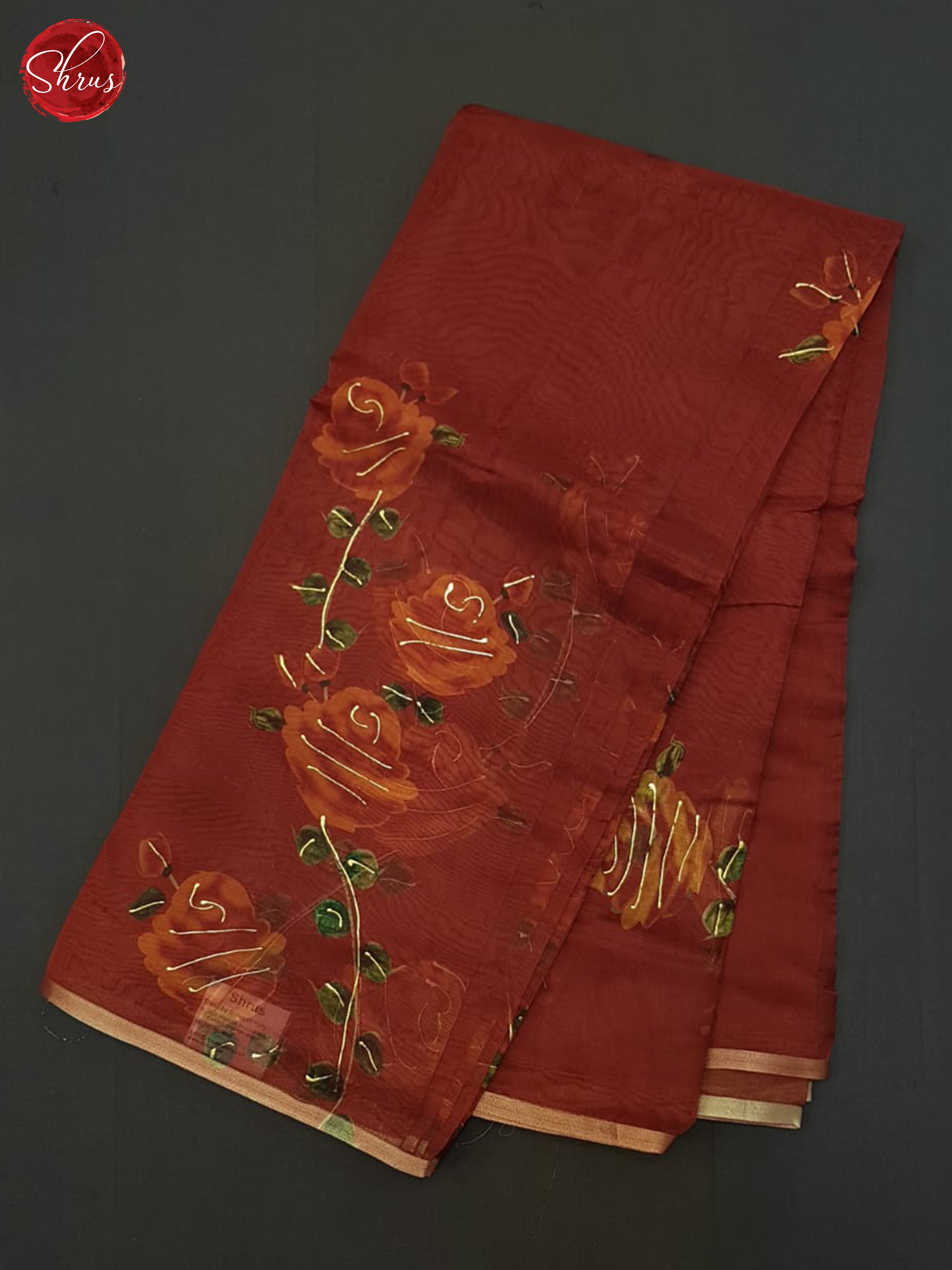 Red(Single Tone) - Semi Organza Saree - Shop on ShrusEternity.com
