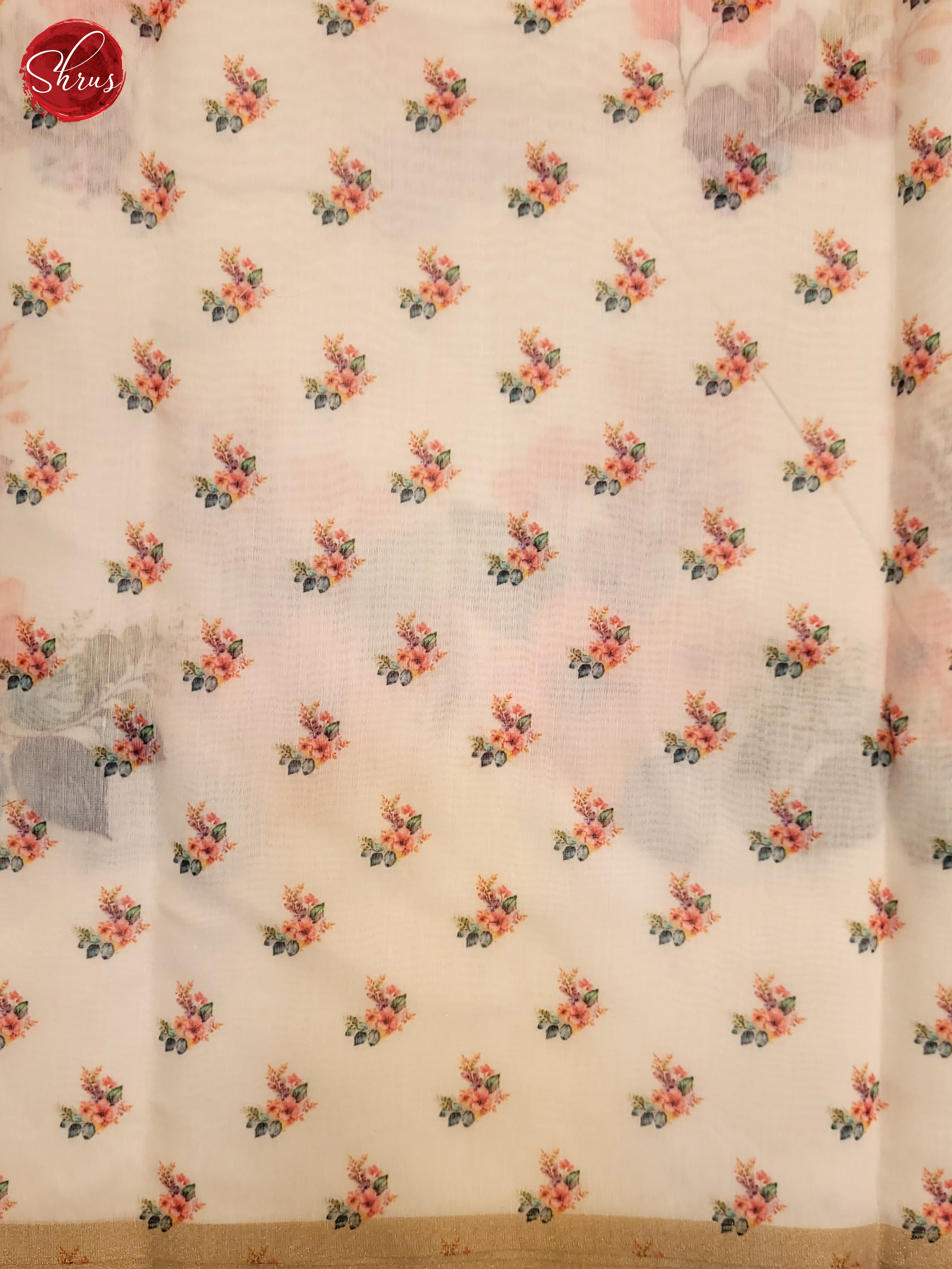 Cream(Single Tone)- Semi Chanderi Saree - Shop on ShrusEternity.com