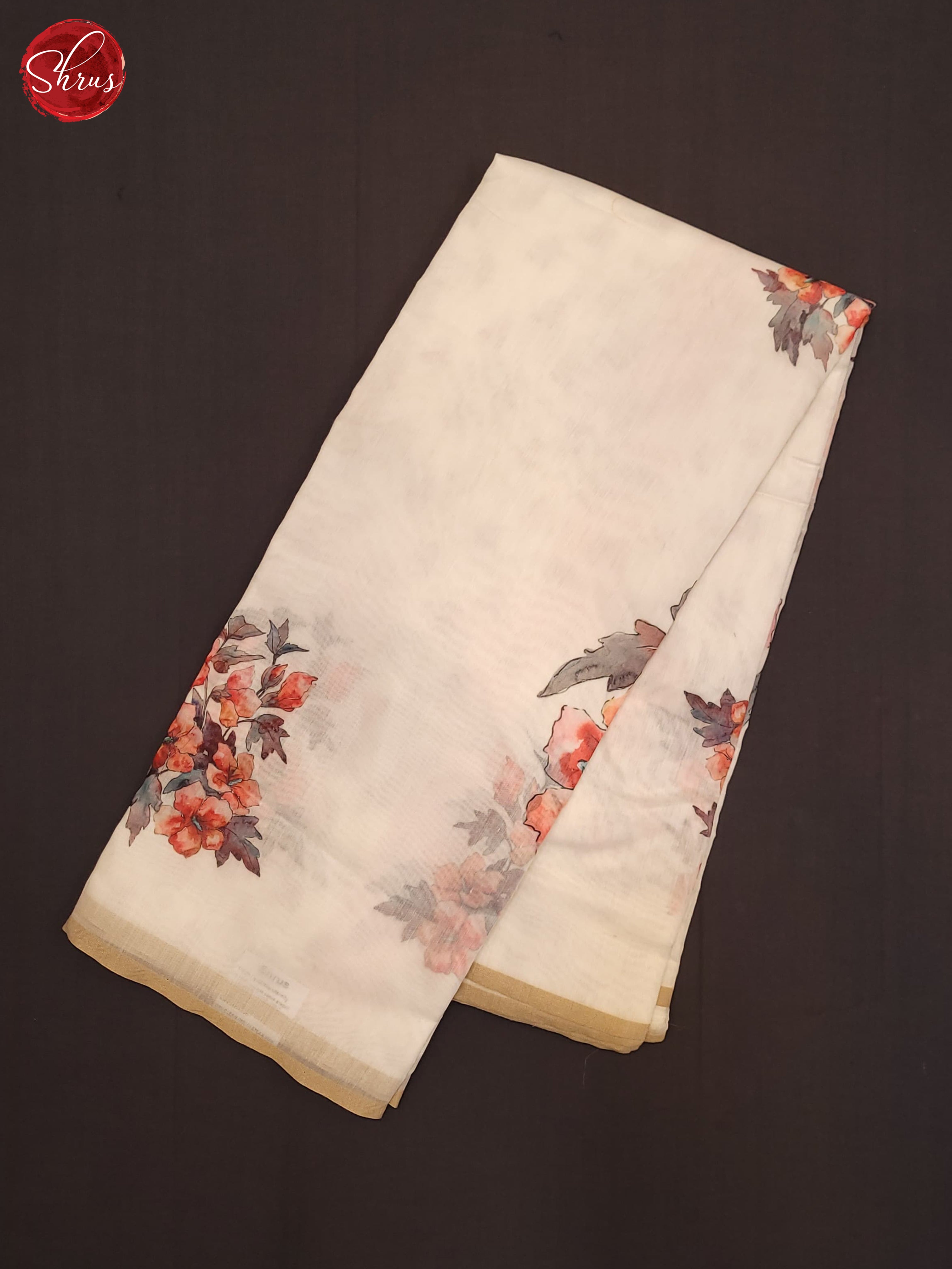 Cream(Single Tone) - Semi Chanderi Saree - Shop on ShrusEternity.com