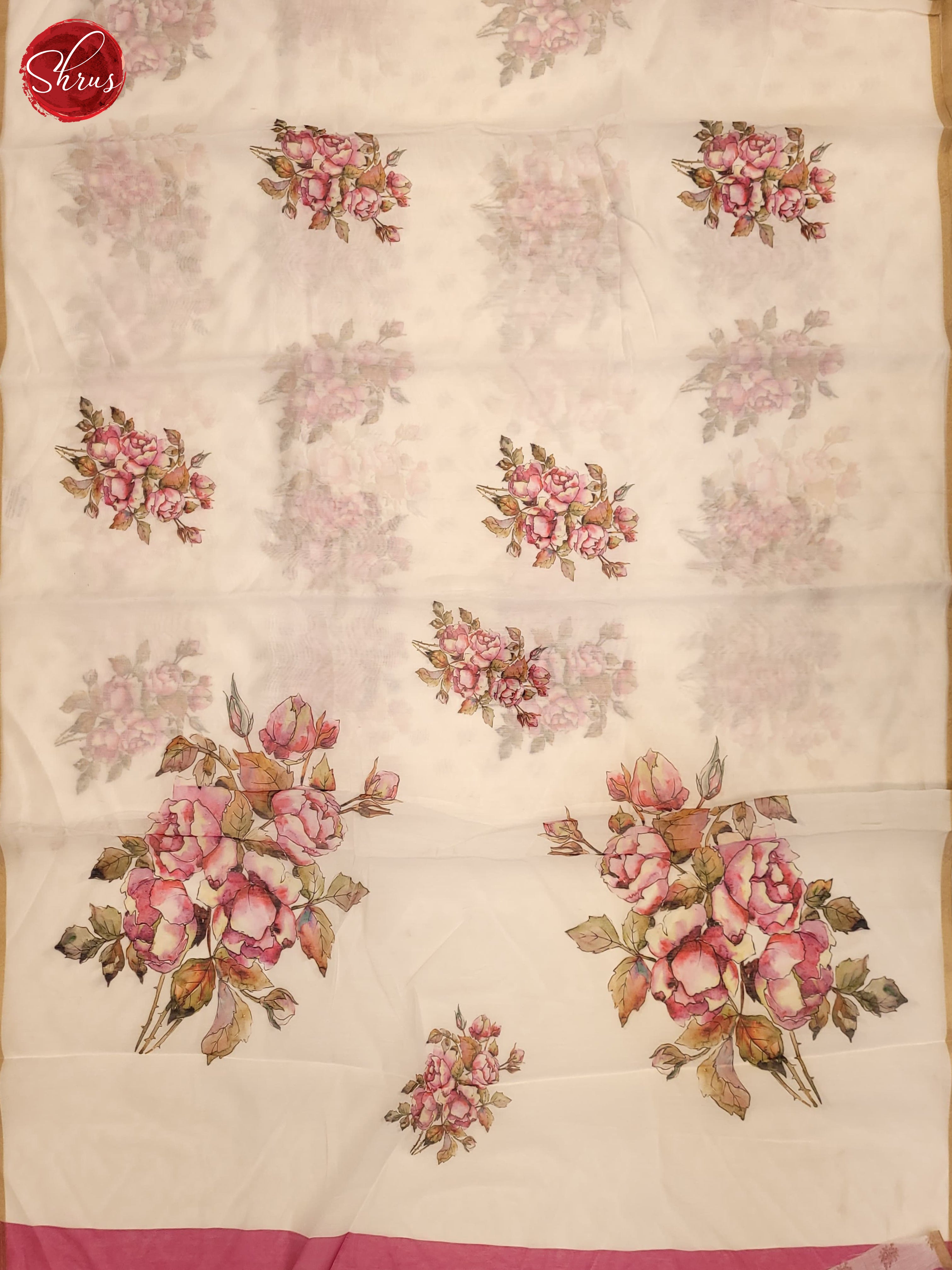 Cream(Single Tone) - Semi Chanderi Saree - Shop on ShrusEternity.com