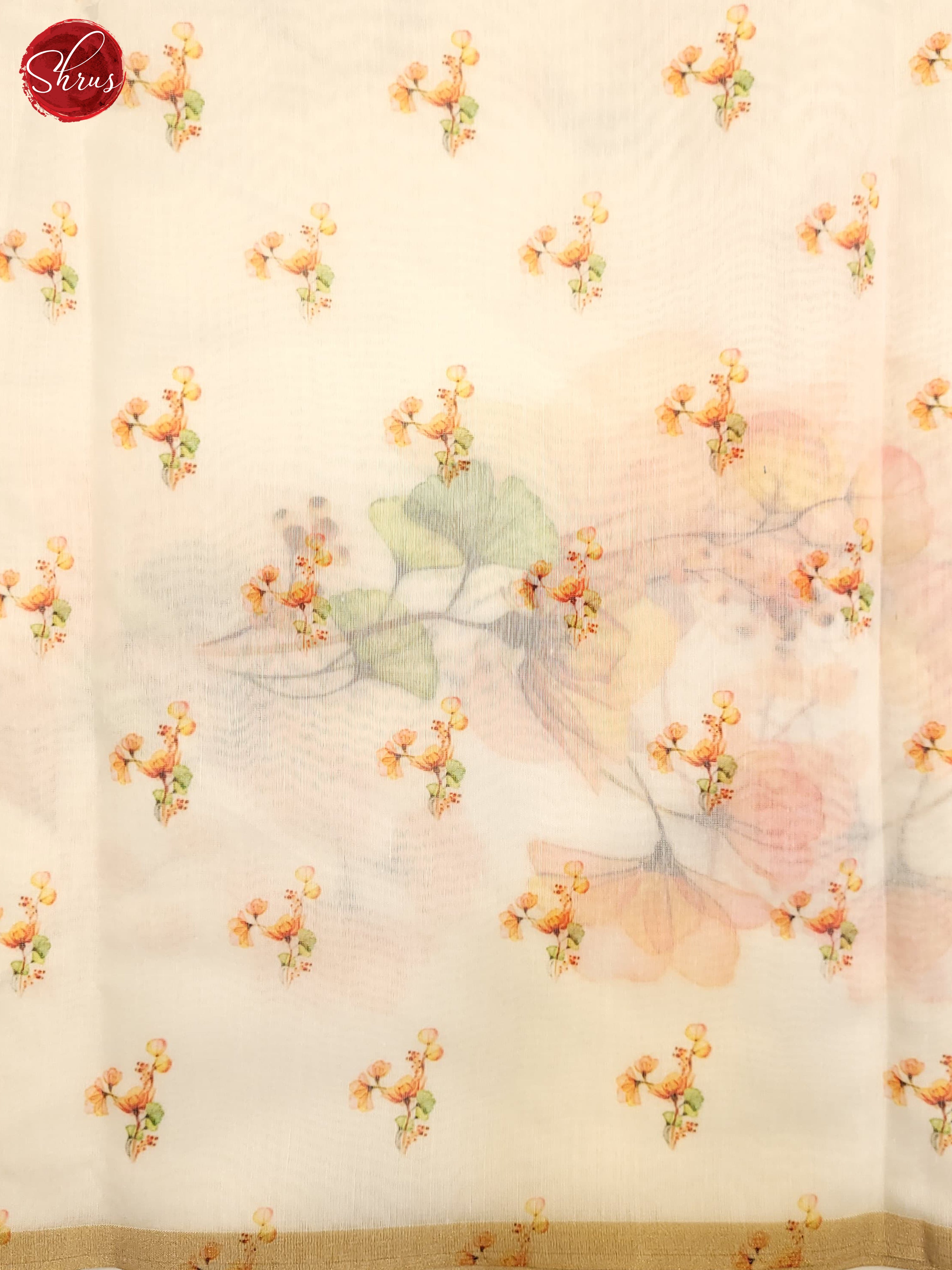 Cream(Single Tone) - Semi Chanderi Saree - Shop on ShrusEternity.com