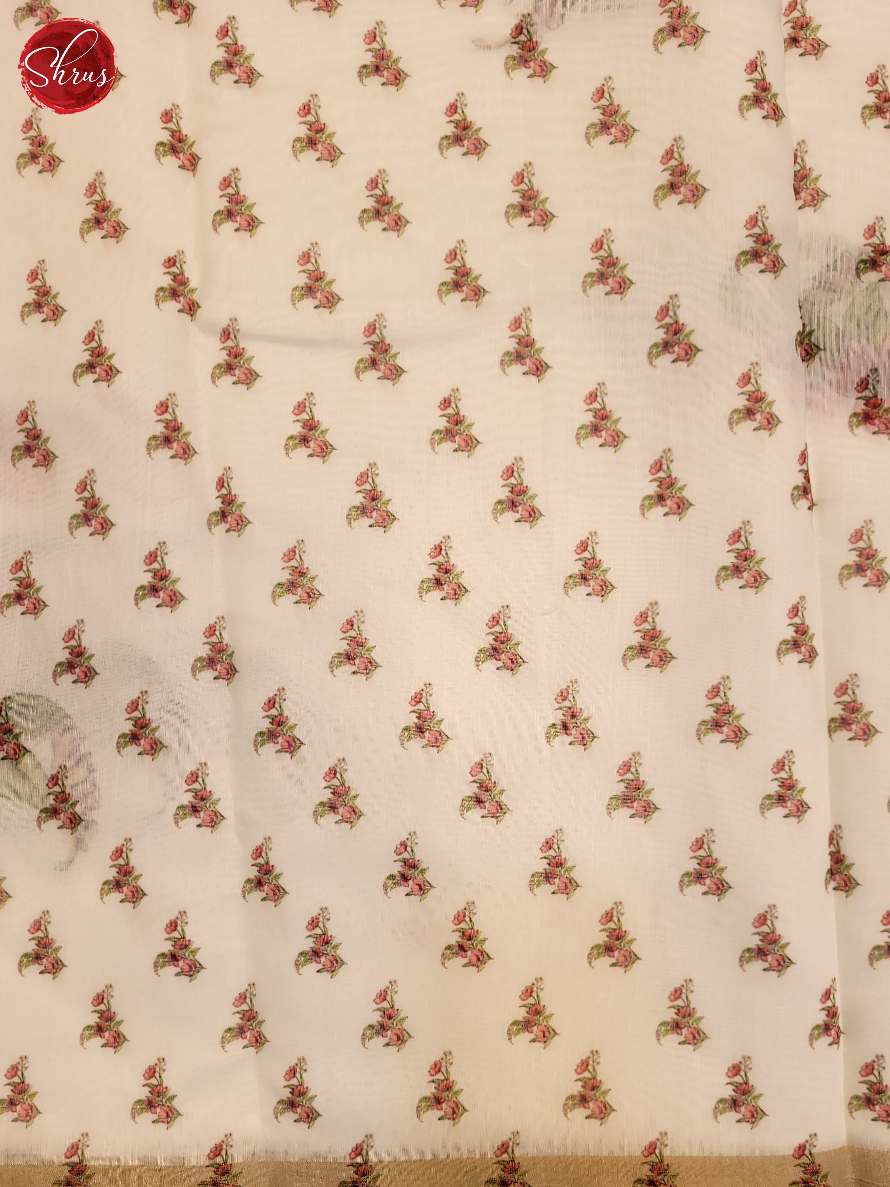 Cream(Single Tone)- Semi Chanderi Saree - Shop on ShrusEternity.com