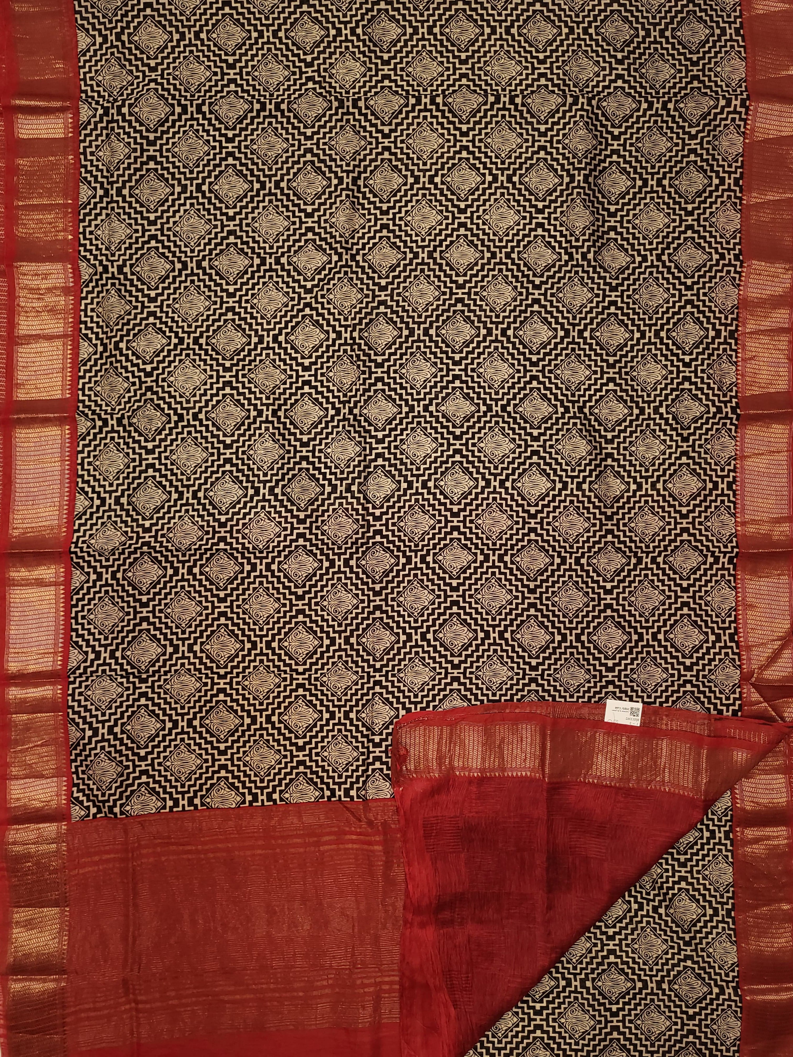 Black & Red - Art Modal Saree - Shop on ShrusEternity.com