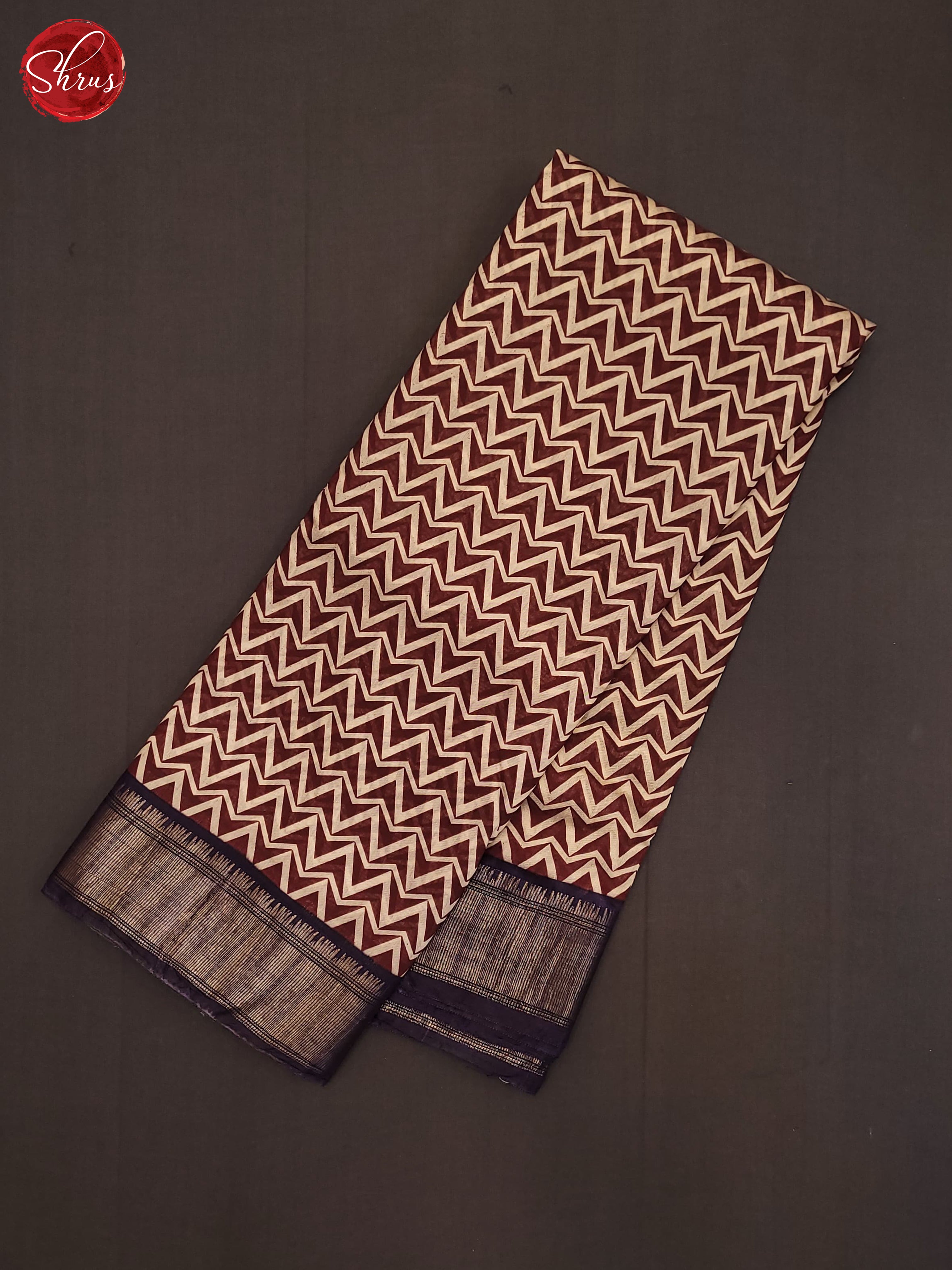 Cream & Brown- Art Modal Saree - Shop on ShrusEternity.com